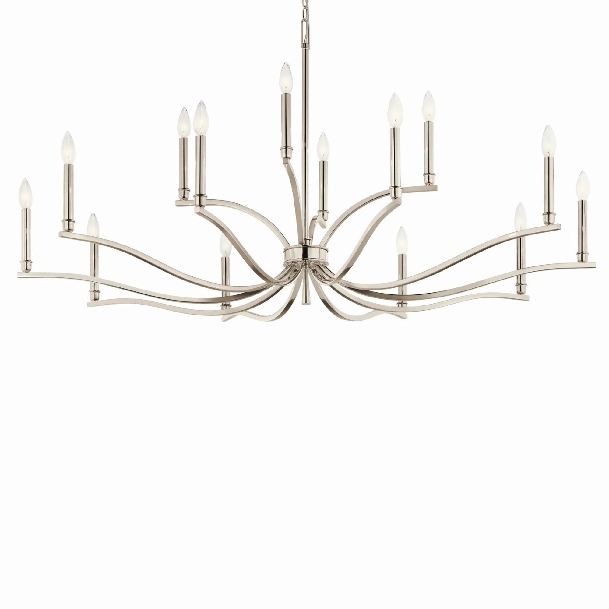 Malene 53" 14-Light Chandelier, Polished Nickel Finish - Bees Lighting
