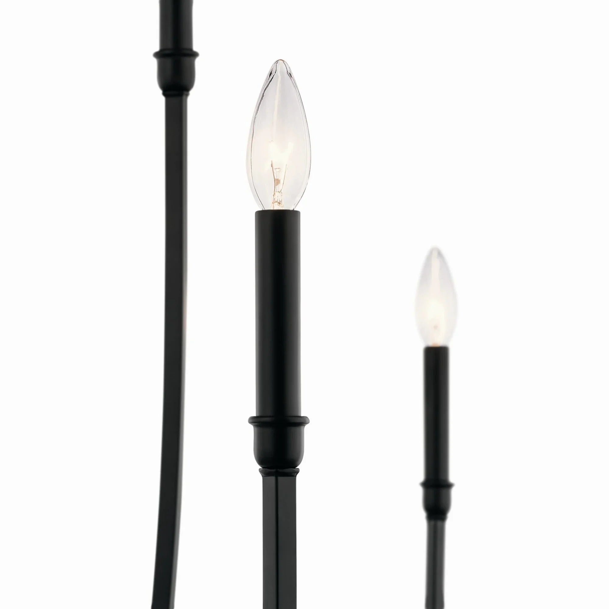Malene 45" 8-Light Foyer Chandelier, Black Finish - Bees Lighting