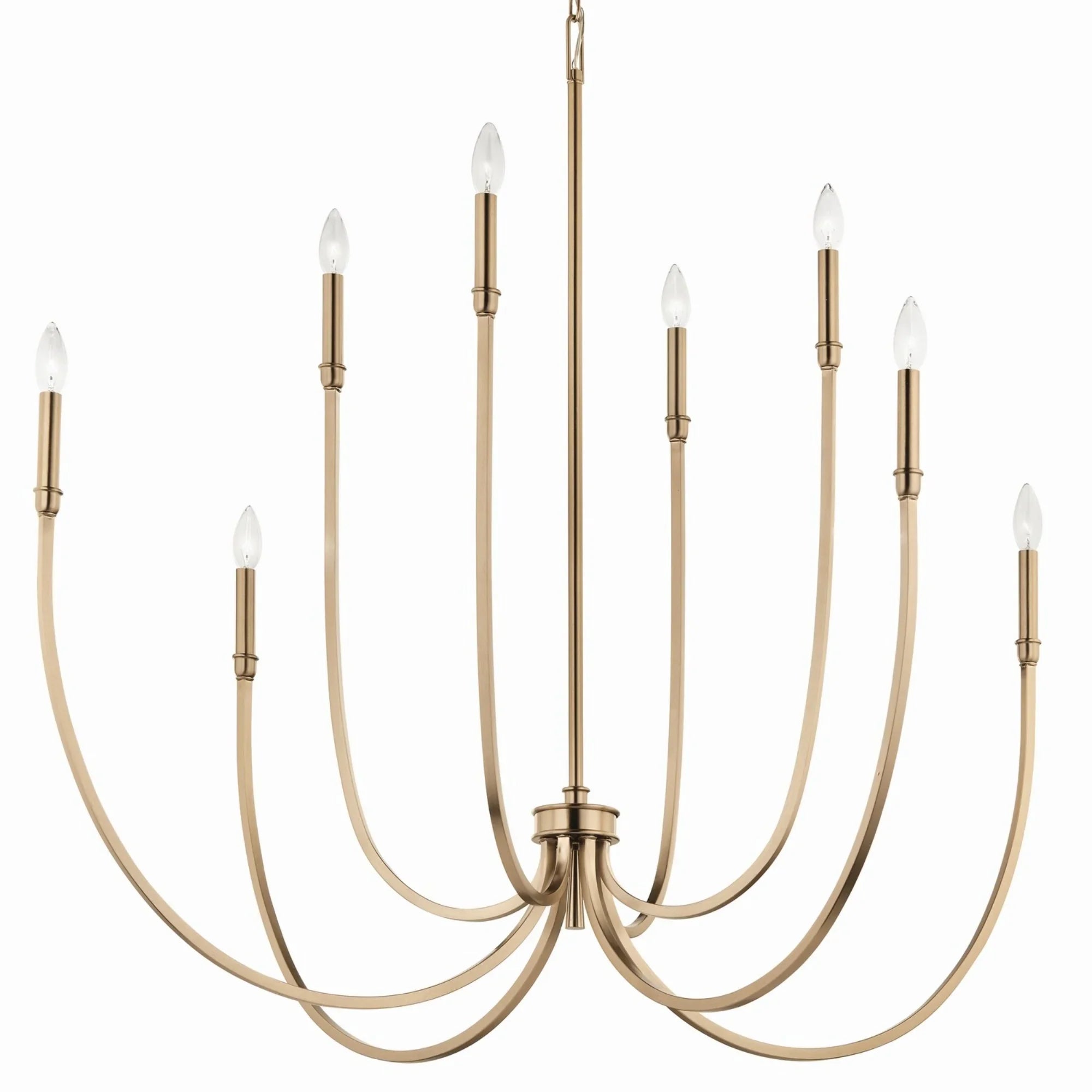 Malene 45" 8-Light Foyer Chandelier, Champagne Bronze Finish - Bees Lighting