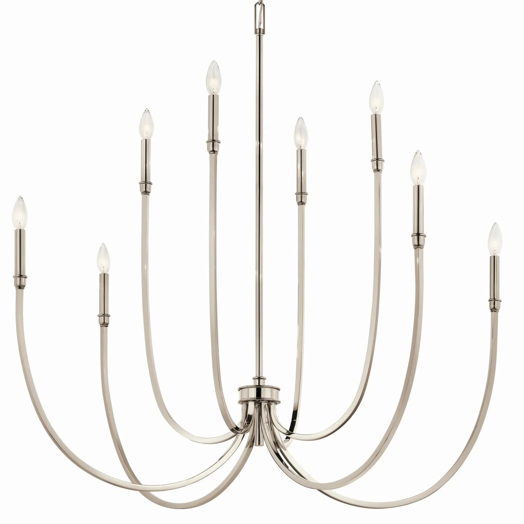 Malene 45" 8-Light Foyer Chandelier, Polished Nickel Finish - Bees Lighting