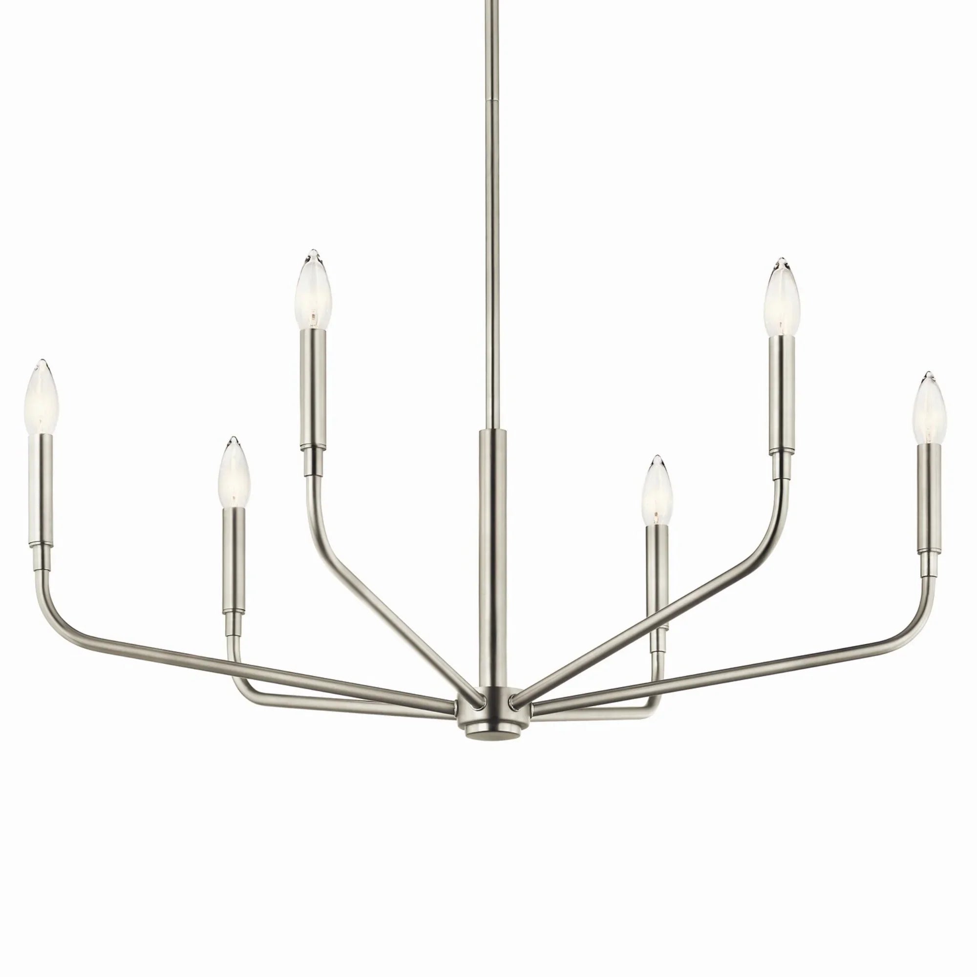 Madden 32" 6-Light Chandelier, Brushed Nickel Finish - Bees Lighting