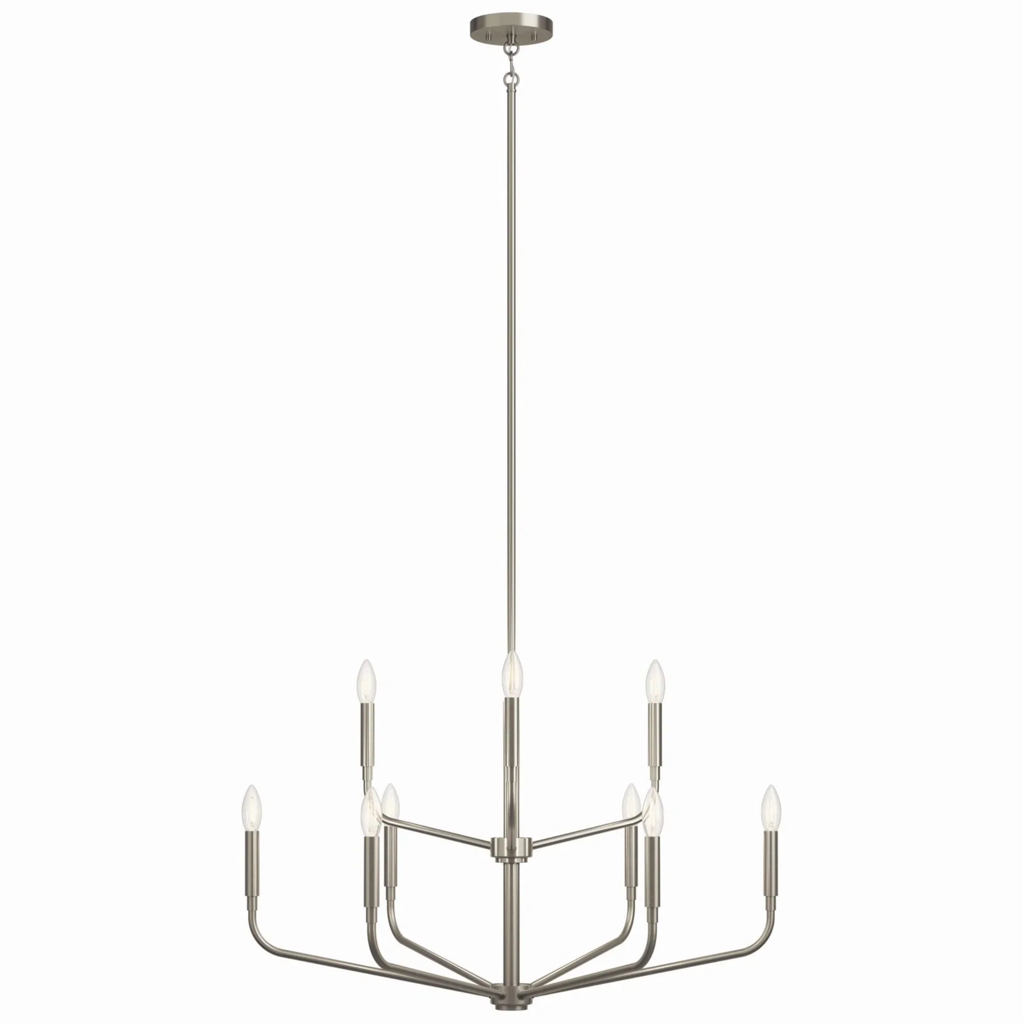 Madden 32" 9-Light Chandelier, Brushed Nickel Finish - Bees Lighting