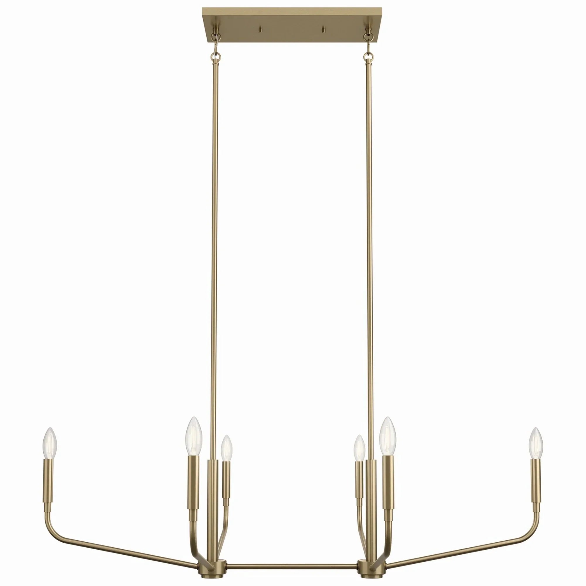 Madden 45" 6-Light Linear Chandelier, Champagne Bronze Finish - Bees Lighting