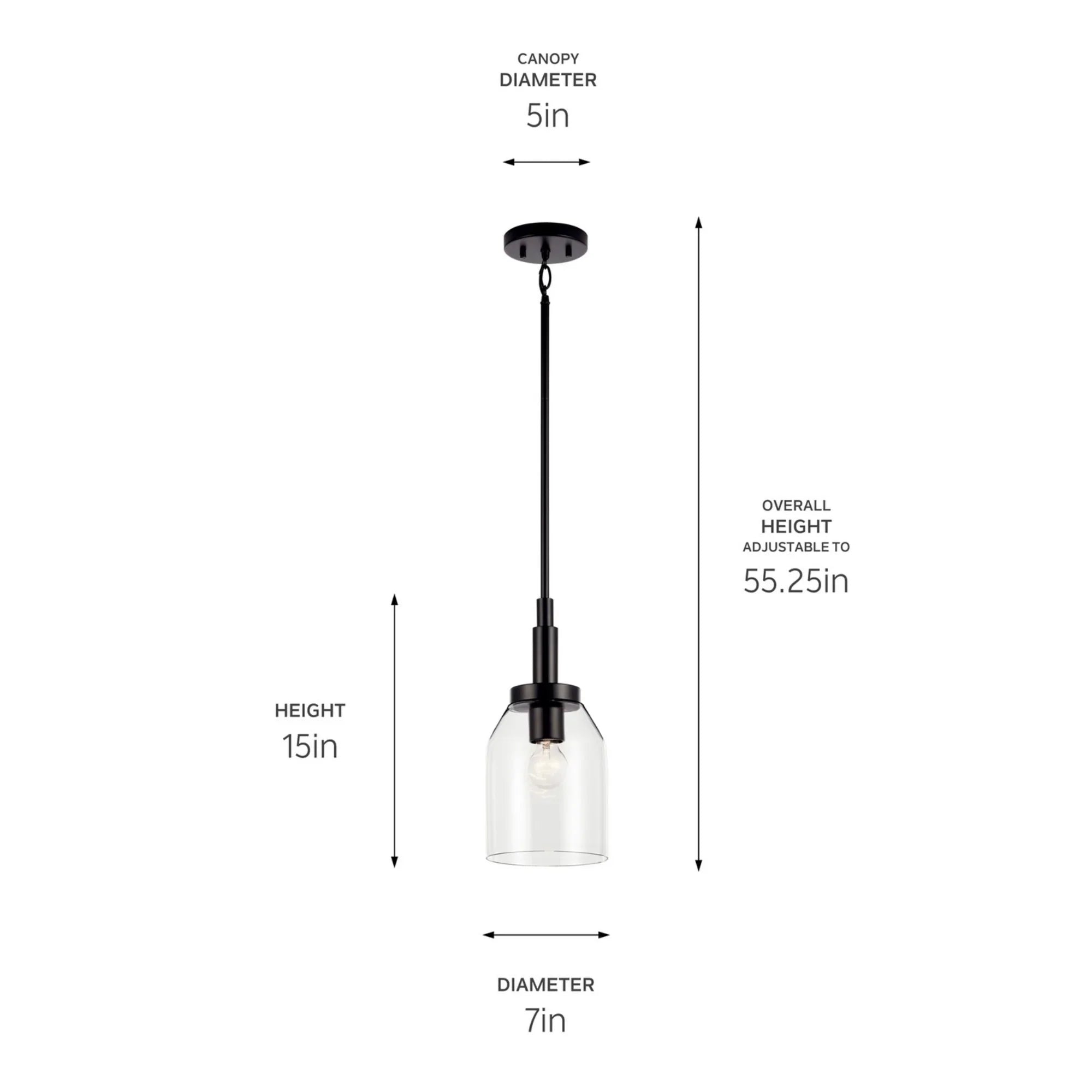 Madden 15" Mini Pendant, Black Finish - Bees Lighting