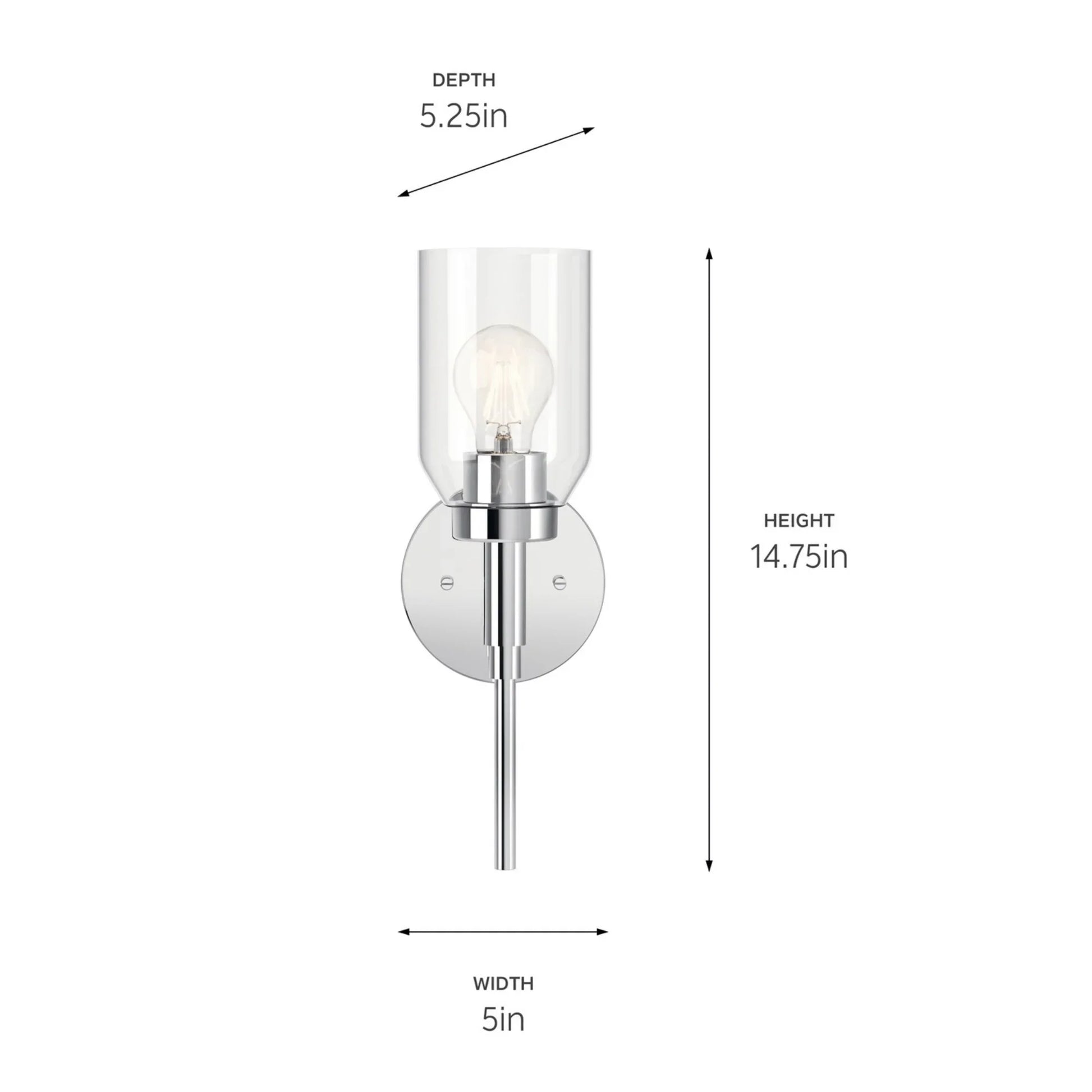 Madden 5" Wall Sconce, Chrome Finish - Bees Lighting