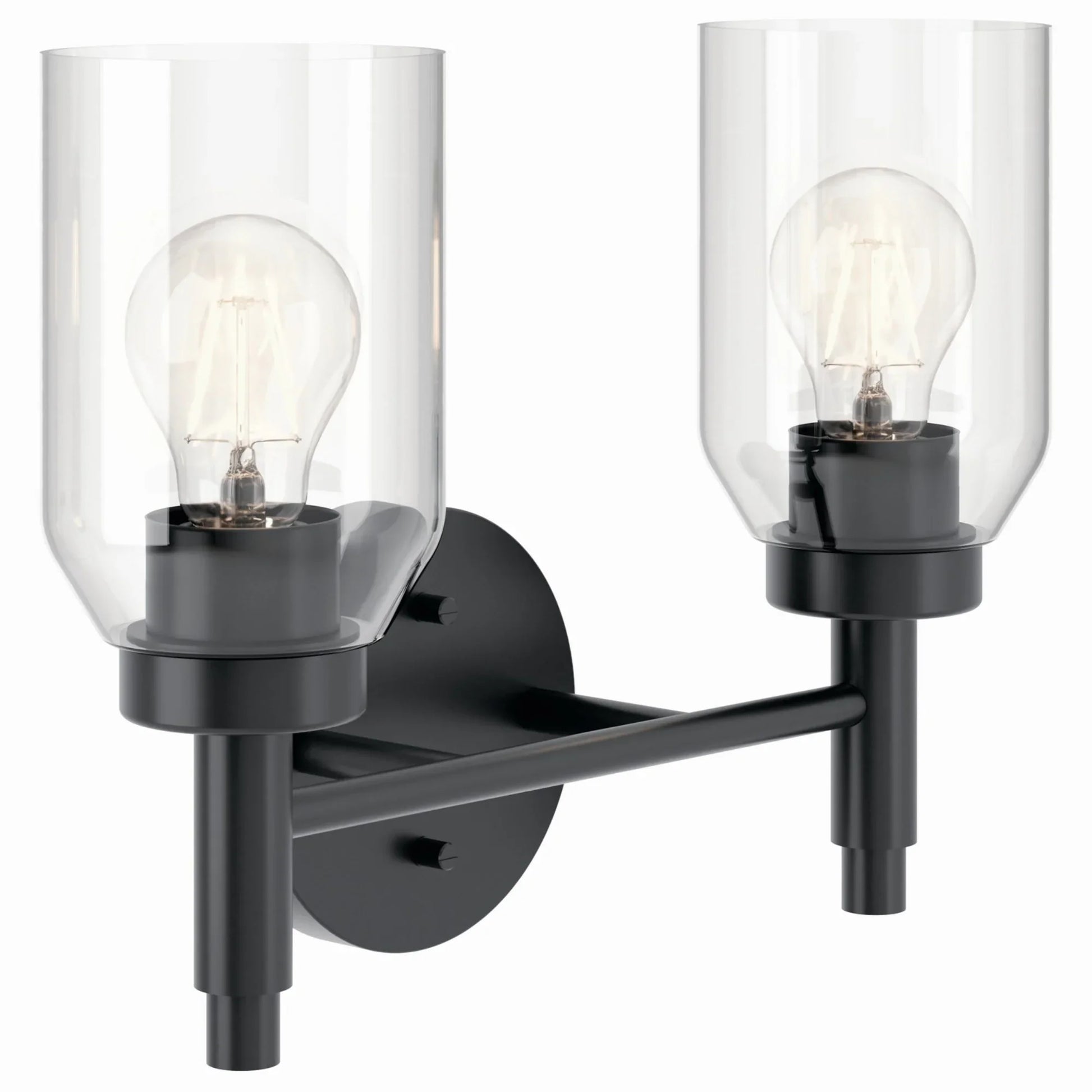 Madden 14" 2-Light Vanity Light, Black Finish - Bees Lighting
