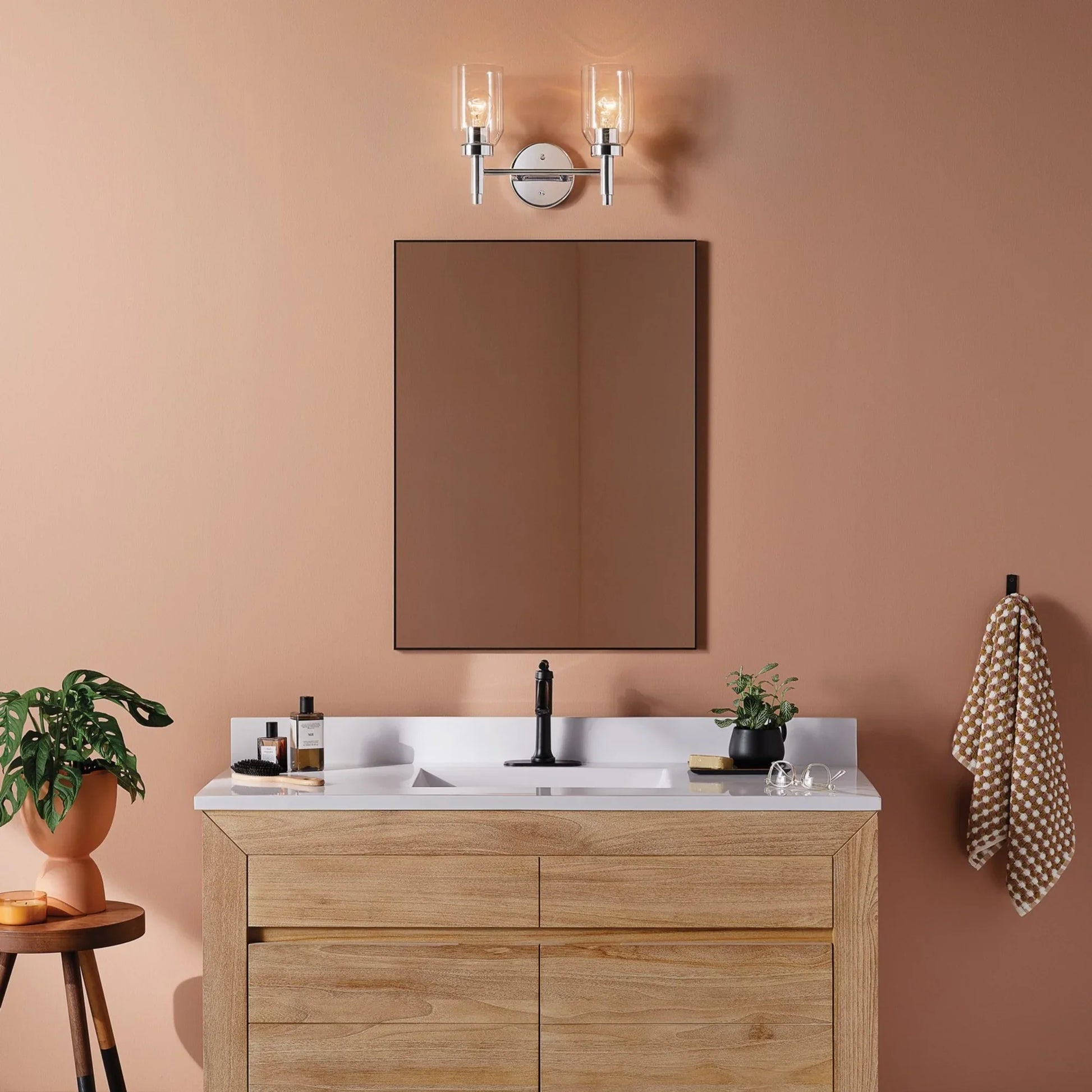 Madden 14" 2-Light Vanity Light, Chrome Finish - Bees Lighting