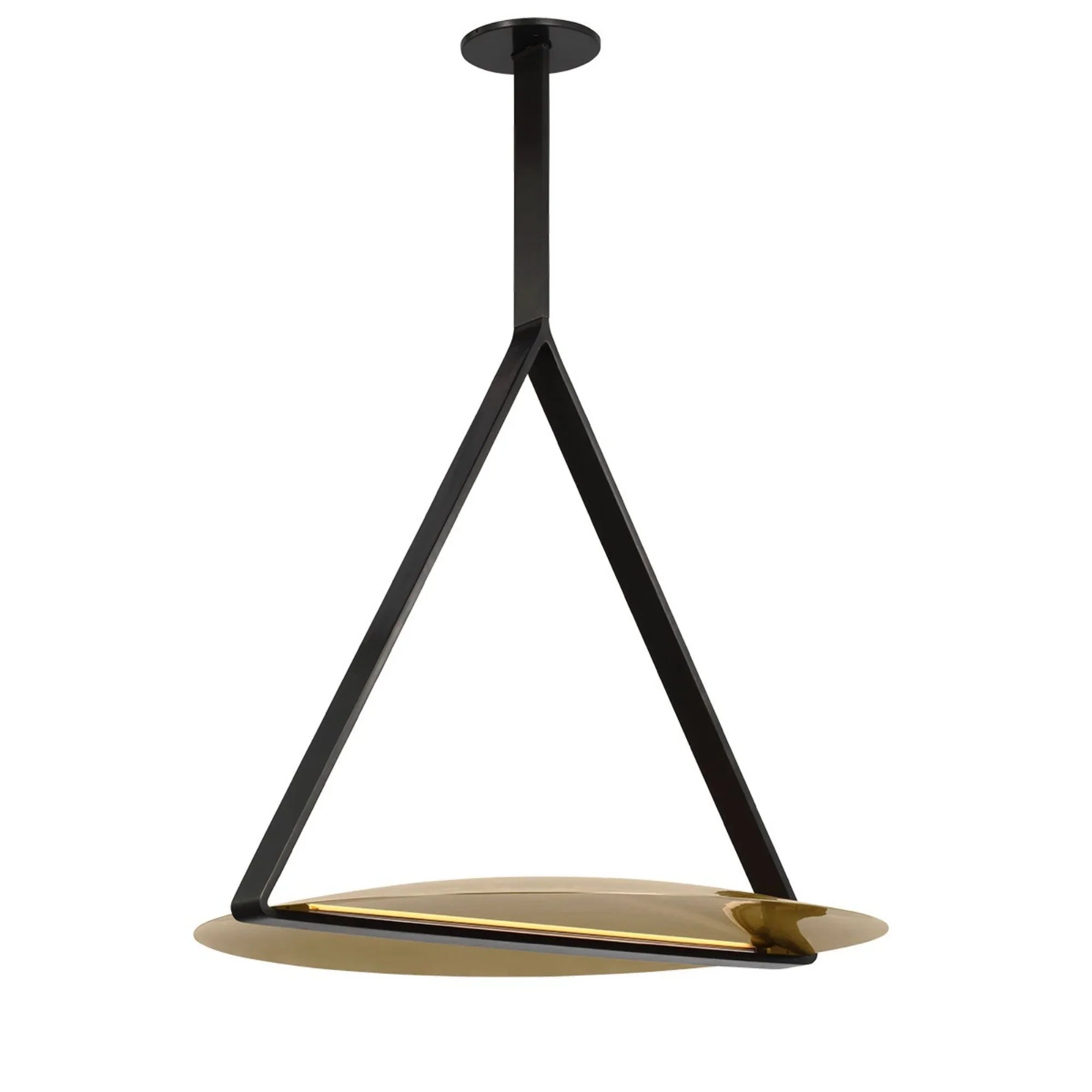 Cymbal 29" Pendant, 120-277V, Dark Bronze & Natural Brass Finish - Bees Lighting