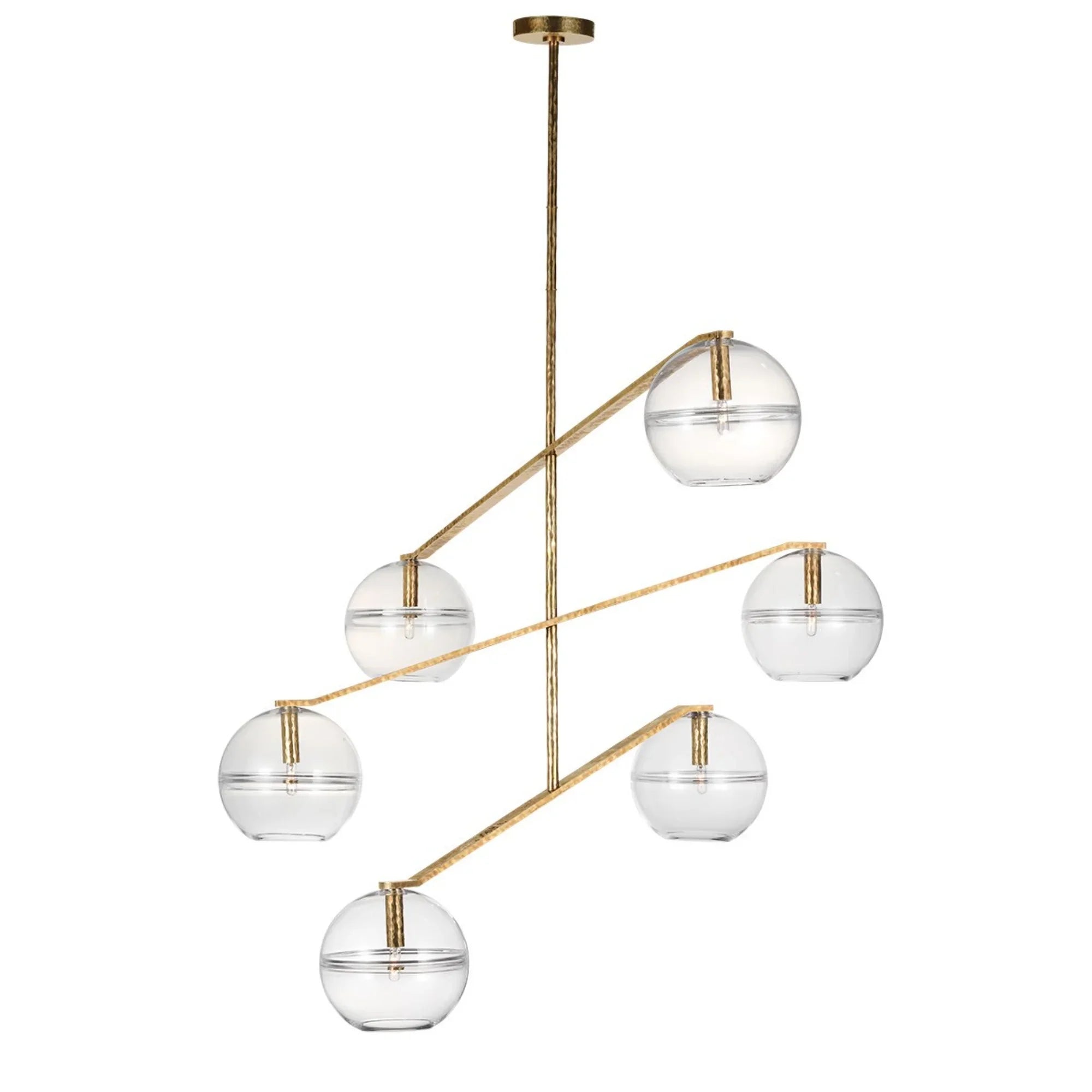 Lowing 59" 6-Light LED Grand Chandelier, Polished Antique Brass Finish - Bees Lighting