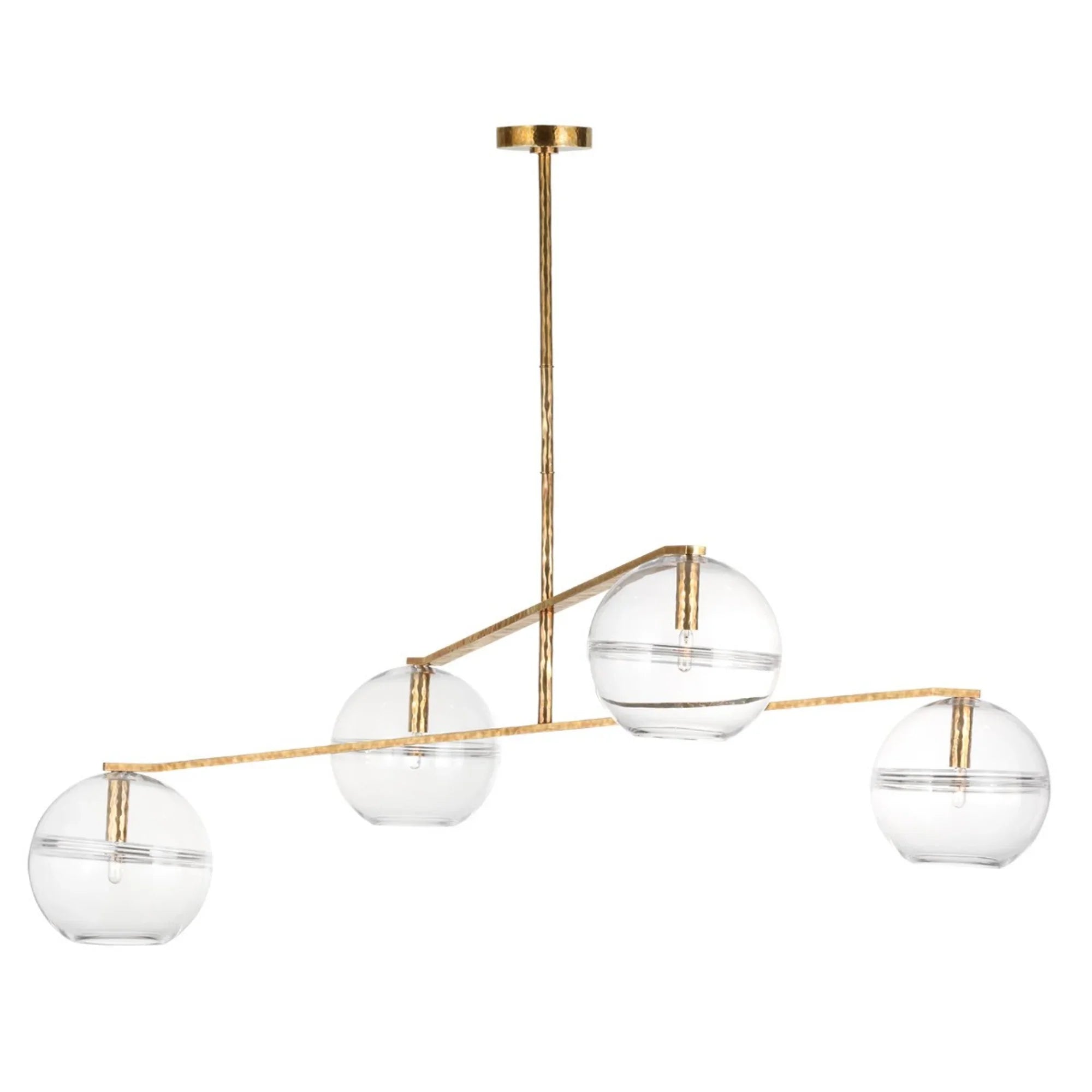 Lowing 59" 4-Light LED Medium Chandelier, Polished Antique Brass Finish - Bees Lighting