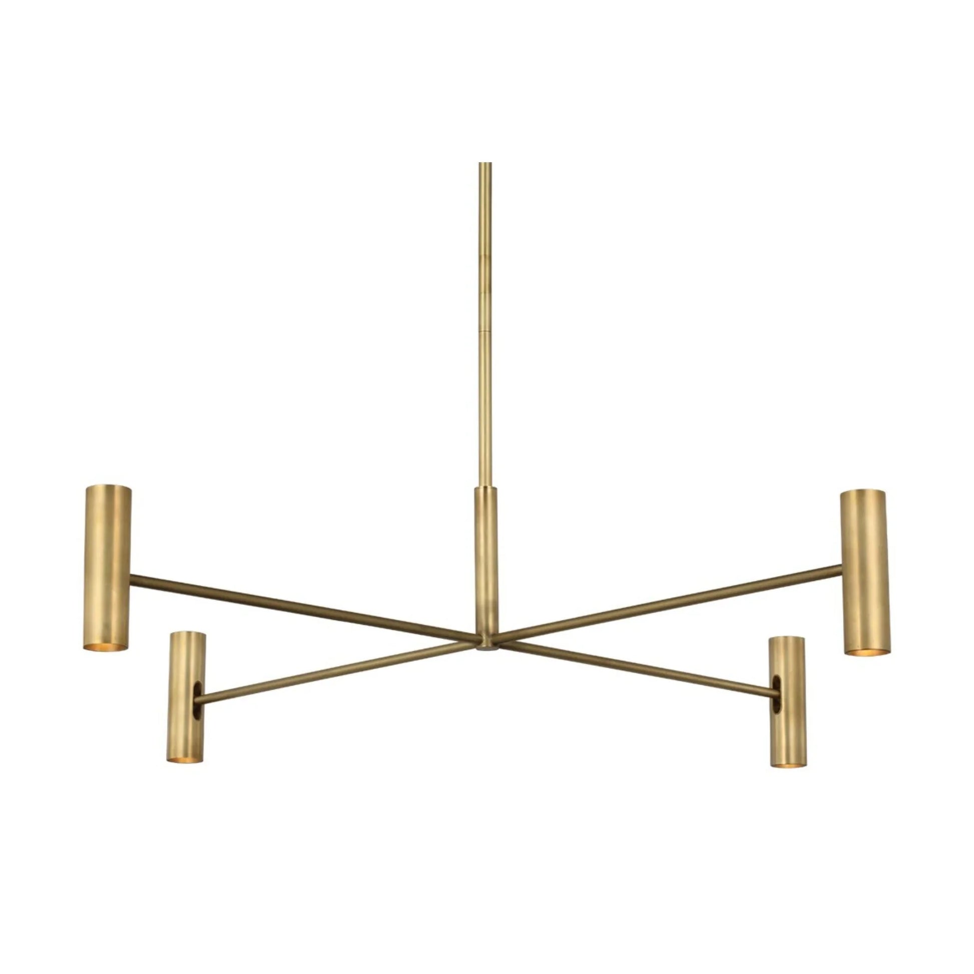 Ponte 36" LED Large Chandelier, 120-277VV, Hand Rubbed Antique Brass Finish - Bees Lighting
