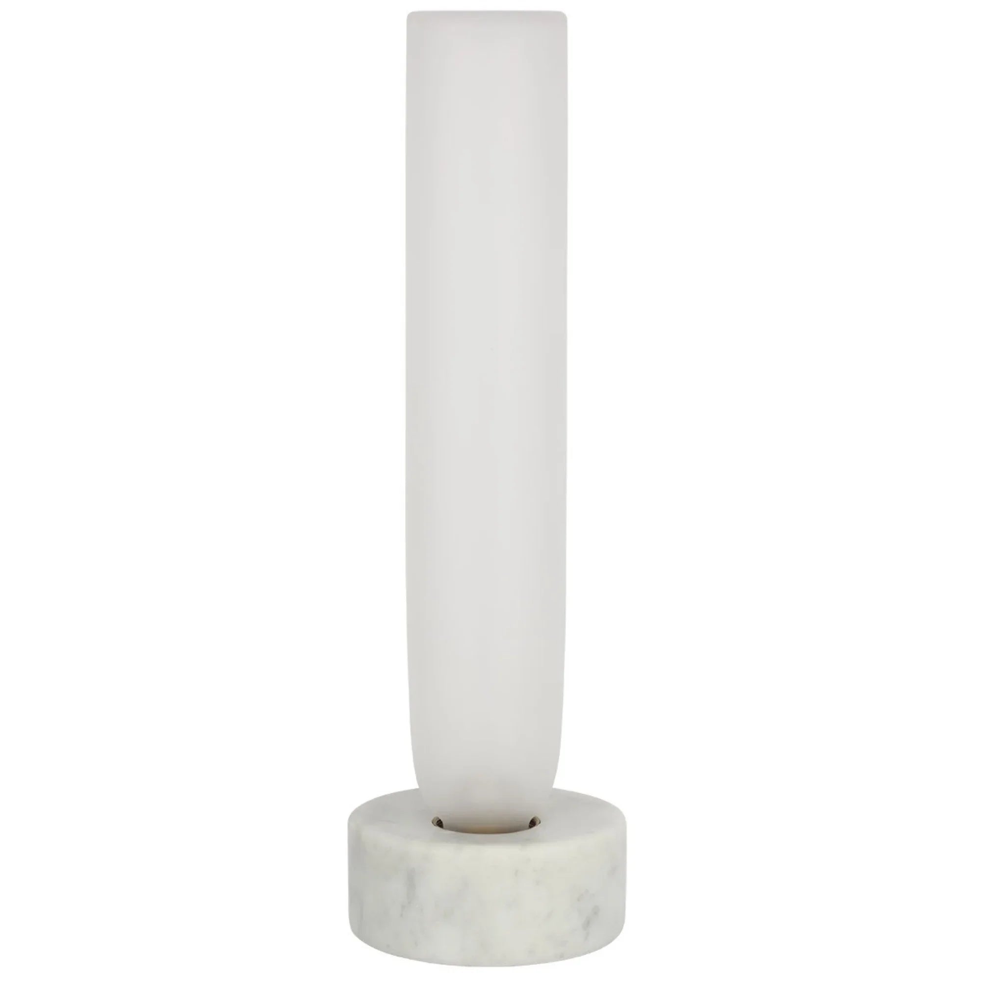 Volver 15" LED Small Table Lamp, 120-240V, White Marble Finish - Bees Lighting