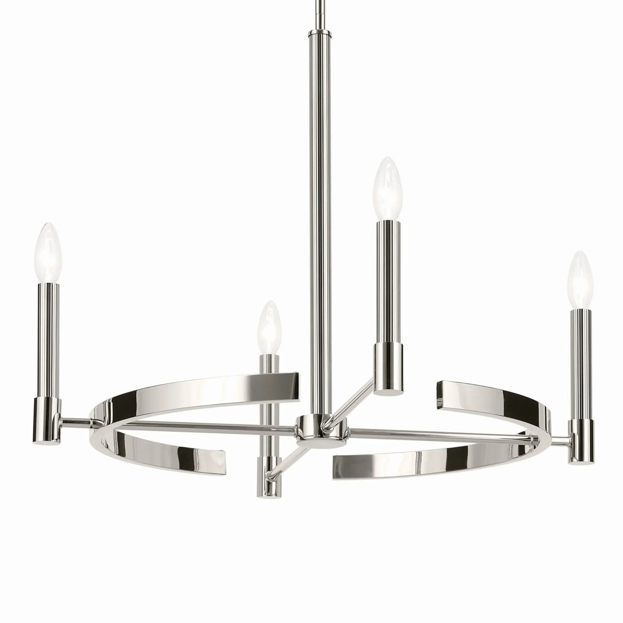 Tolani 26" 4-Light Chandelier, Polished Nickel Finish - Bees Lighting