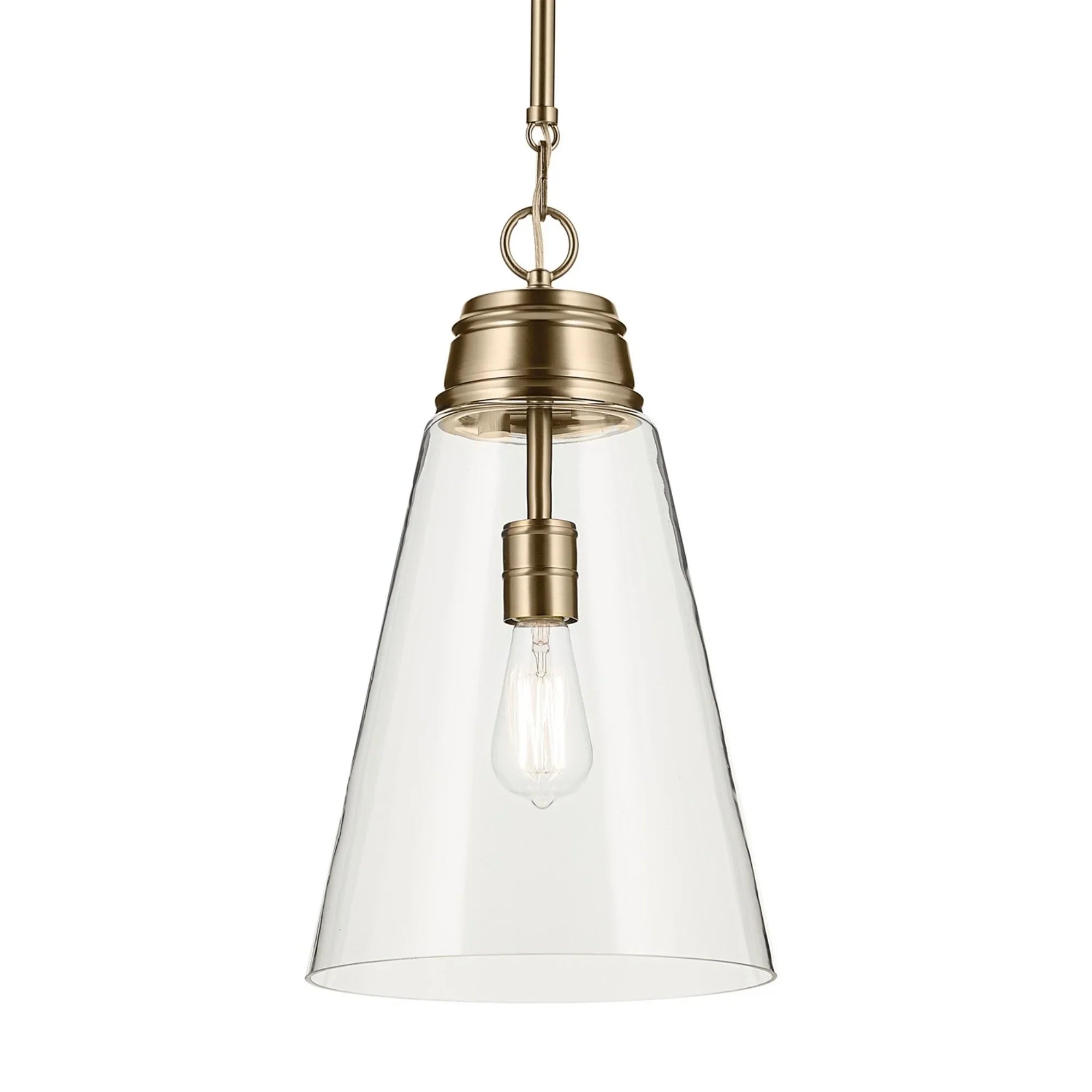Marsailli 12" Pendant, Champagne Bronze Finish, Clear Glass - Bees Lighting