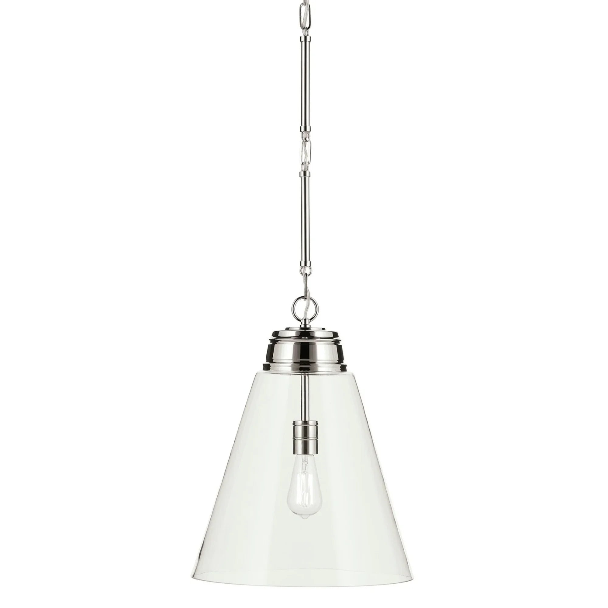 Marsailli 16" Pendant, Polished Nickel Finish, Clear Glass - Bees Lighting