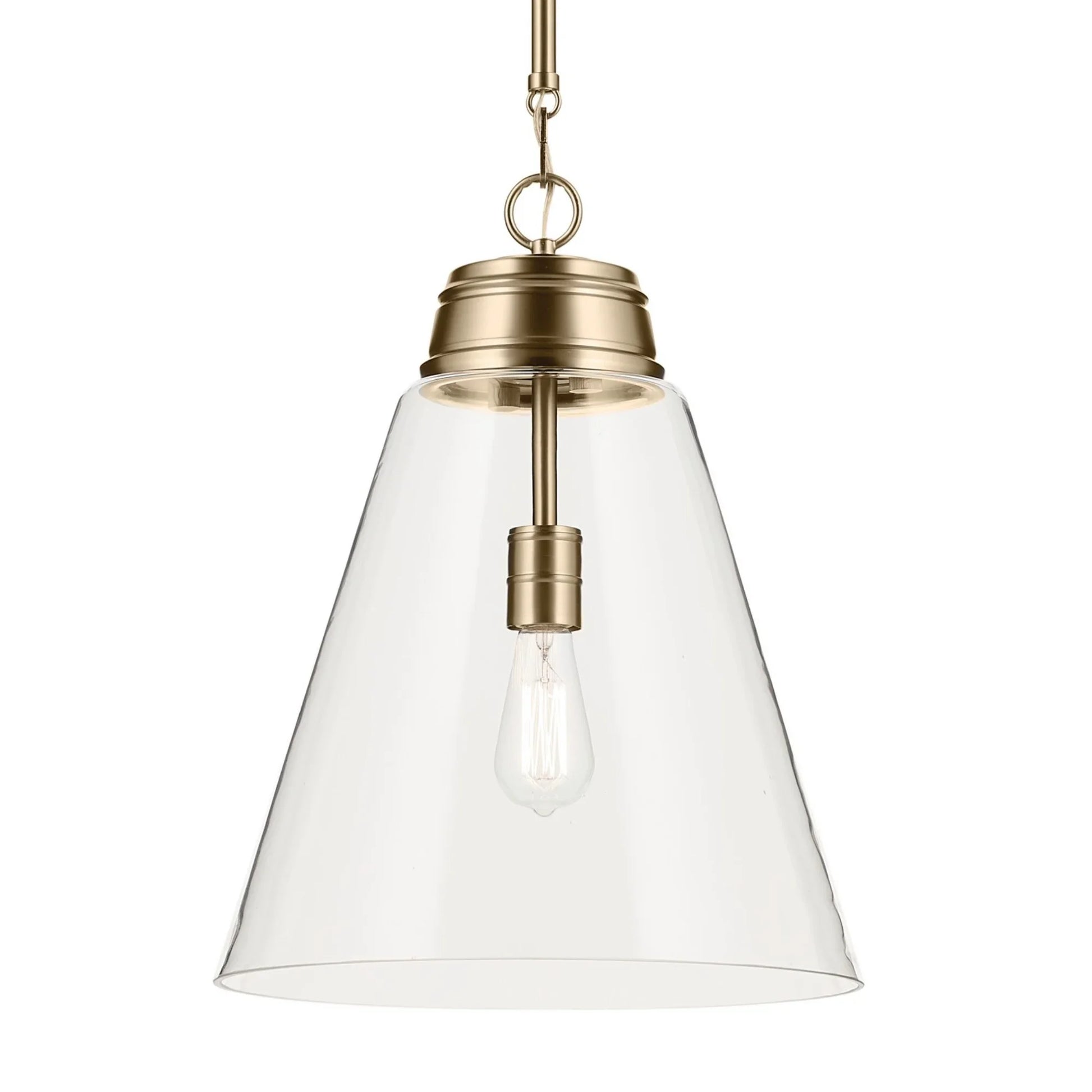Marsailli 16" Pendant, Champagne Bronze Finish, Clear Glass - Bees Lighting