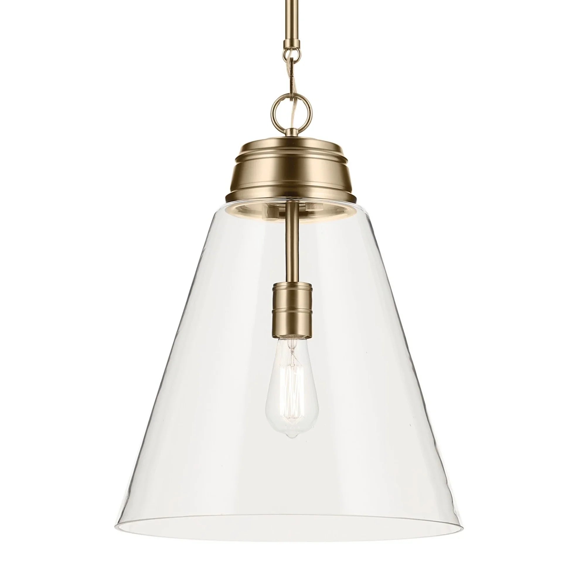 Marsailli 16" Pendant, Champagne Bronze Finish, Clear Glass - Bees Lighting