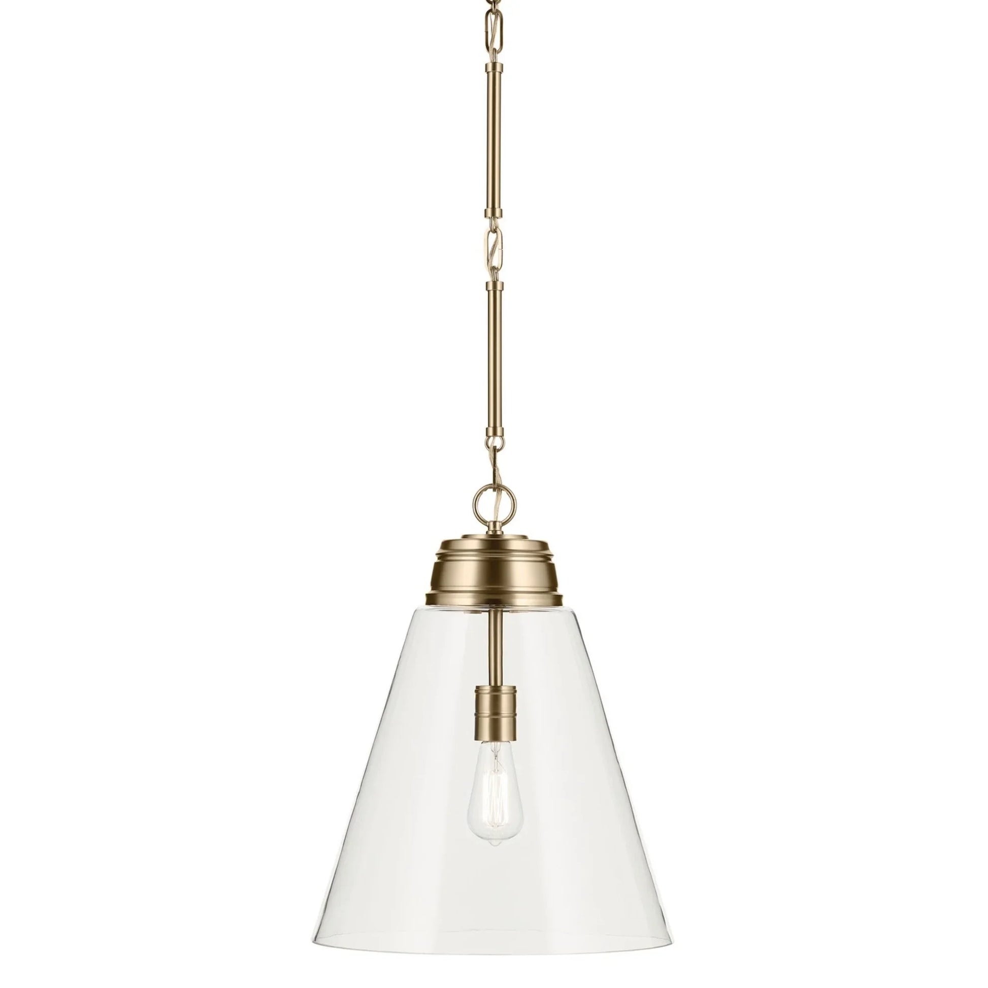 Marsailli 16" Pendant, Champagne Bronze Finish, Clear Glass - Bees Lighting