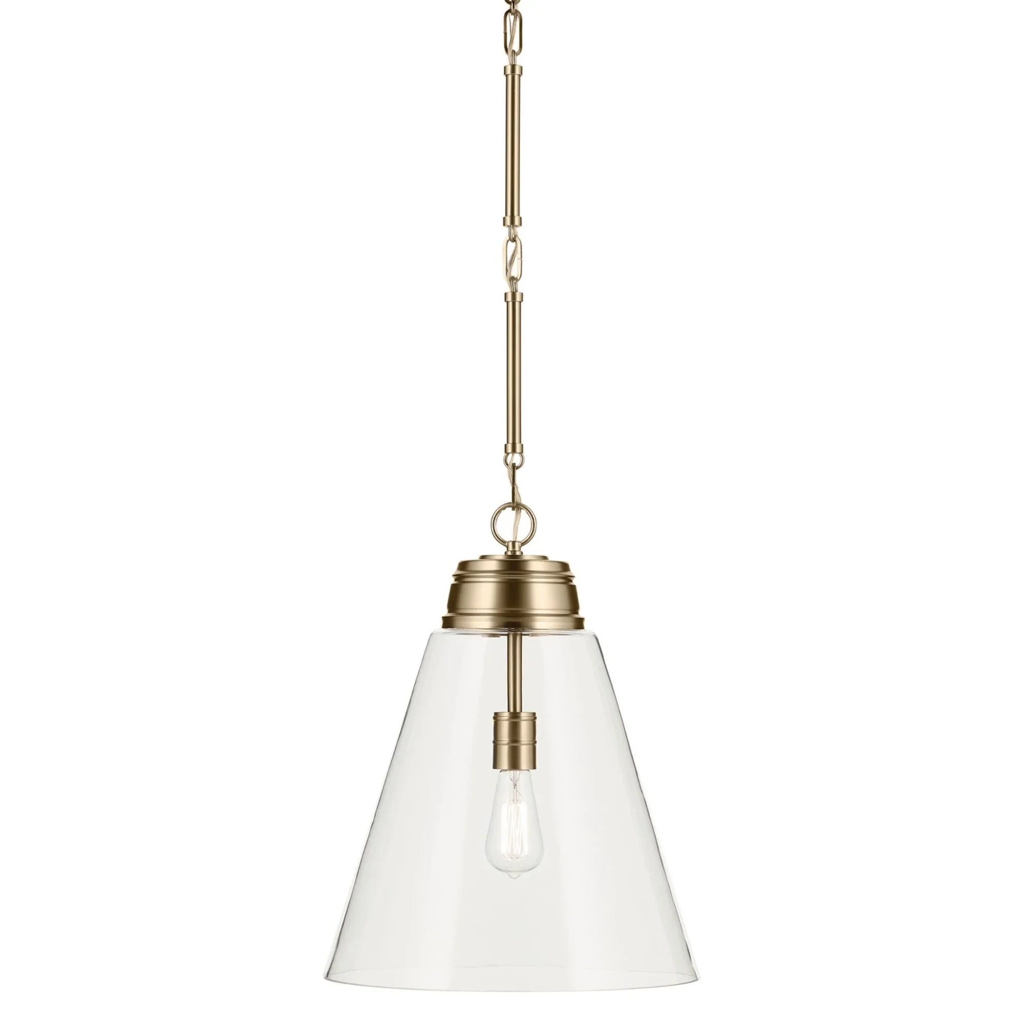 Marsailli 16" Pendant, Champagne Bronze Finish, Clear Glass - Bees Lighting