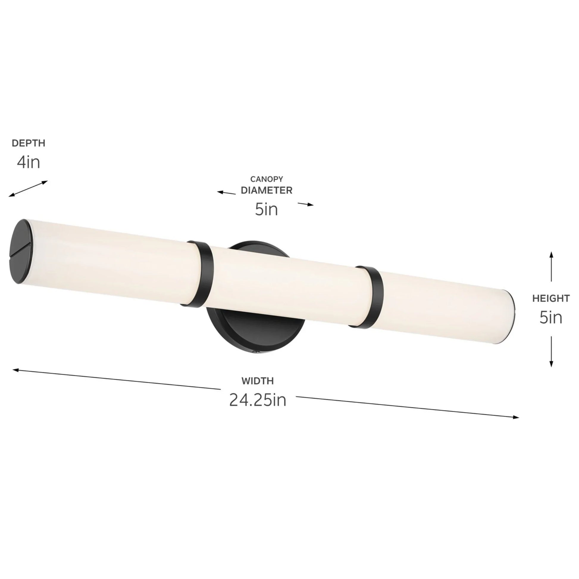 Rosh 24" LED Bath Bar, Black Finish - Bees Lighting