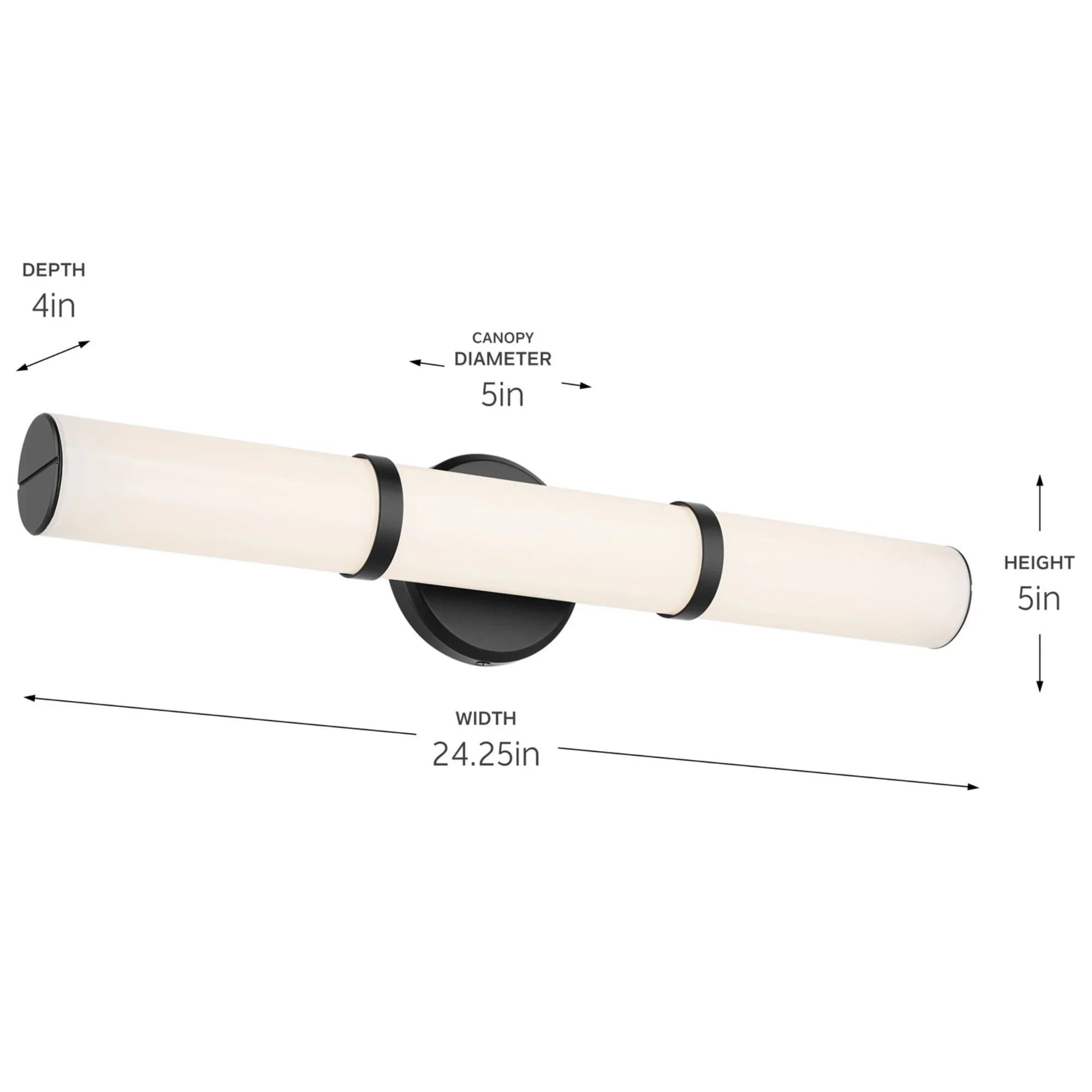 Rosh 24" LED Bath Bar, Black Finish - Bees Lighting