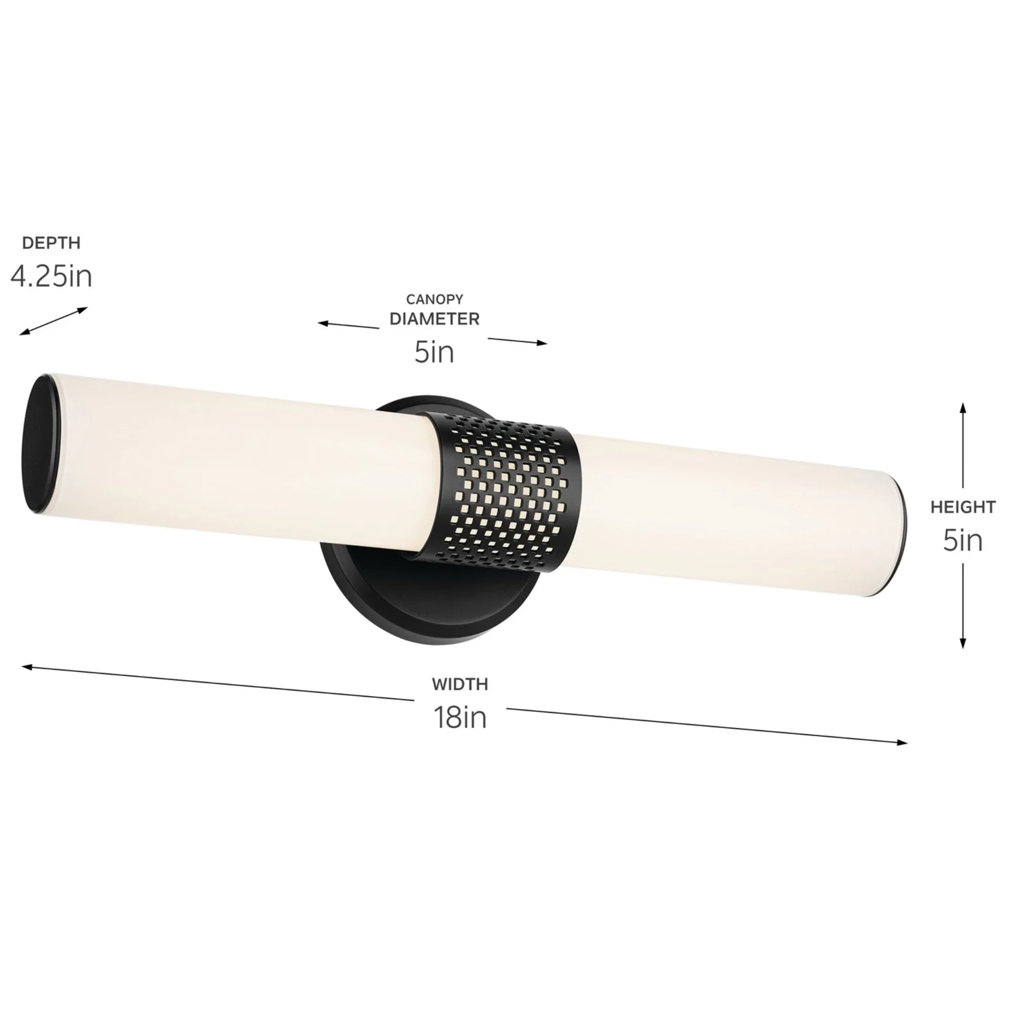 Sashi 18" LED Bath Bar, Black Finish - Bees Lighting