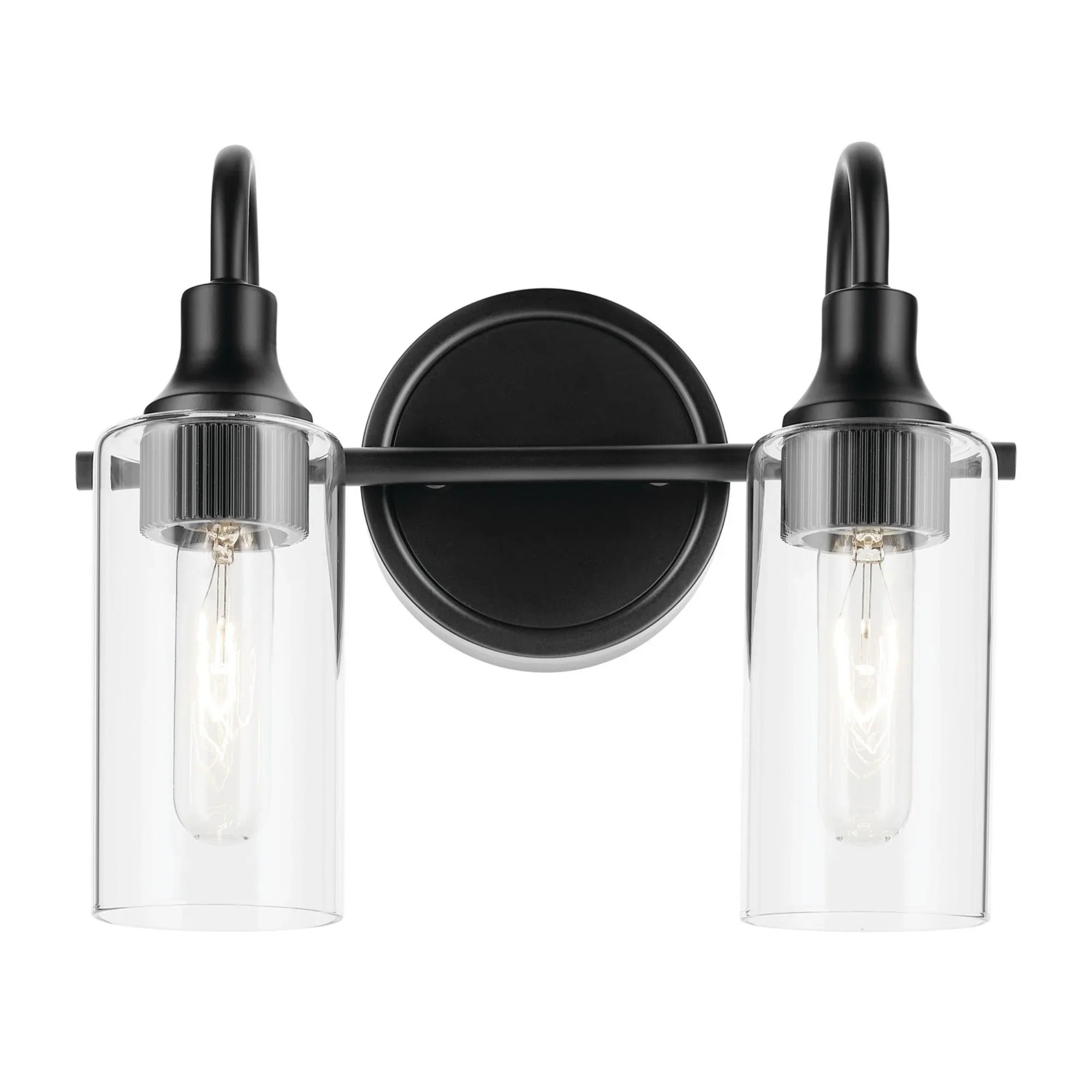 Kavi 13" 2-Light Bath Vanity Light, Black Finish - Bees Lighting
