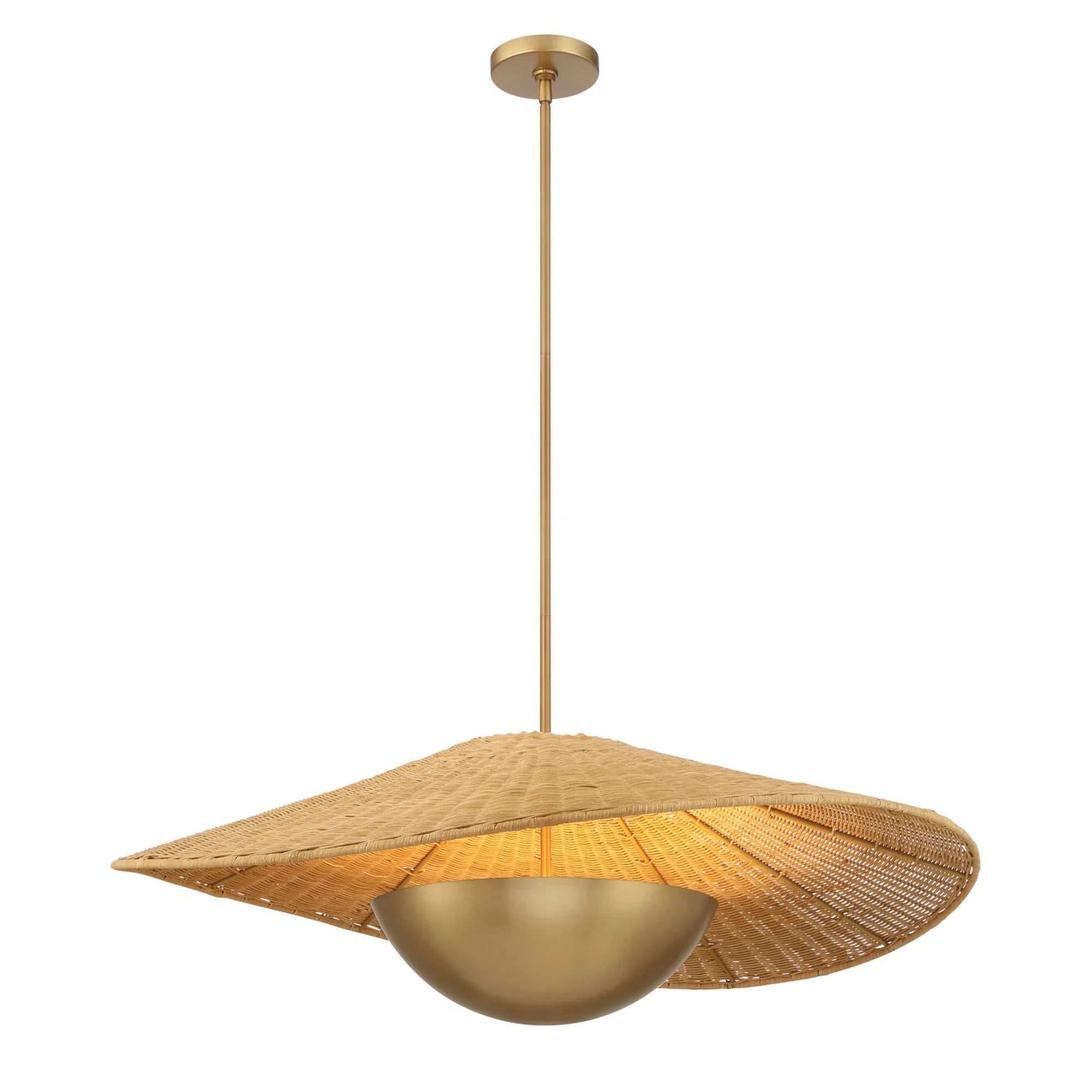 Nestor 36" 3-Light Pendant, Legacy Brass Finish - Bees Lighting