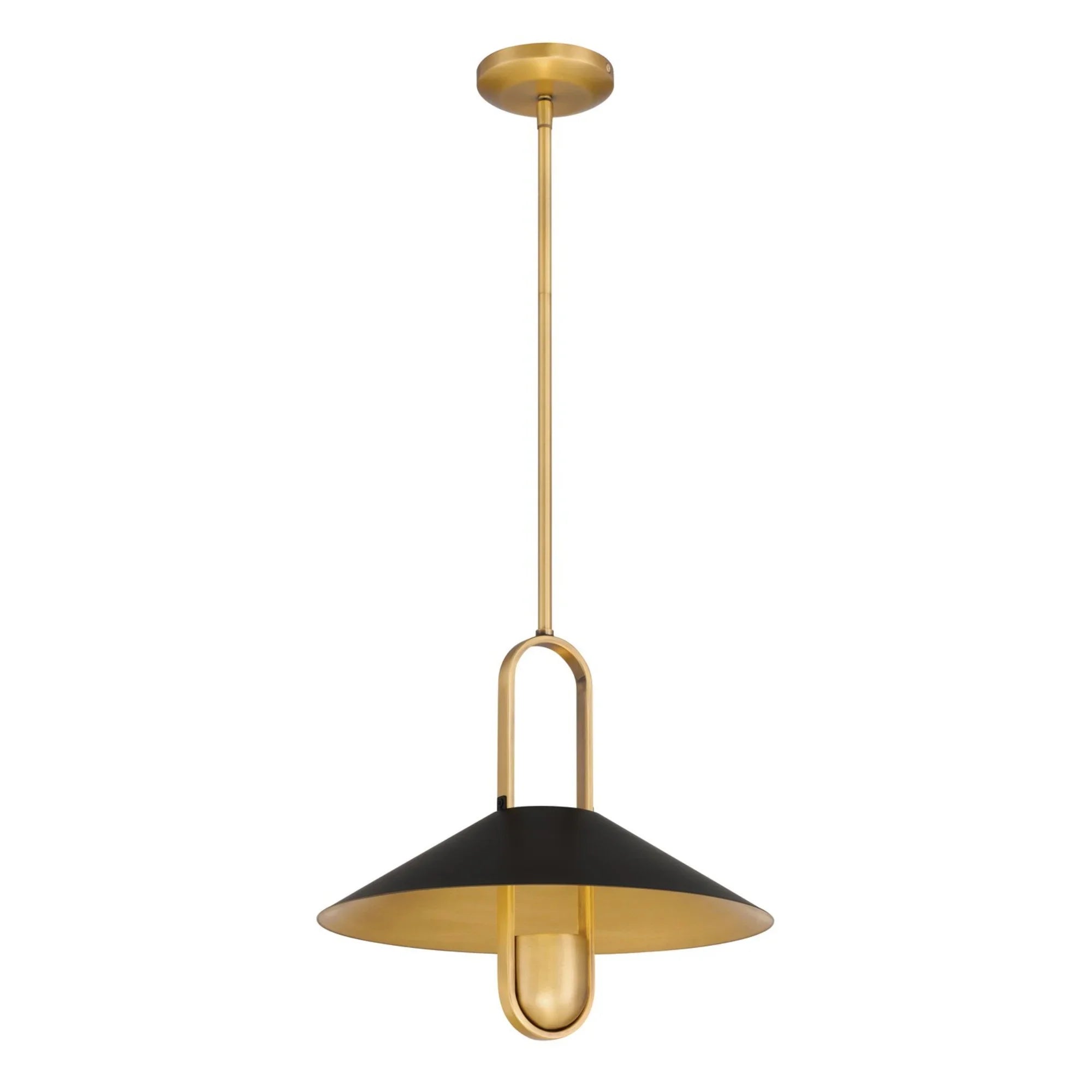 Goldenridge 15" Pendant, Legacy Brass & Dark Matte Black Finish - Bees Lighting