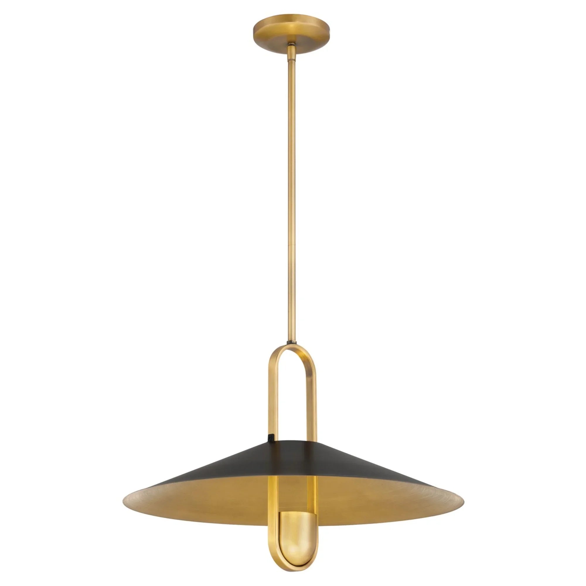 Goldenridge 20" Pendant, Legacy Brass & Dark Matte Black Finish - Bees Lighting