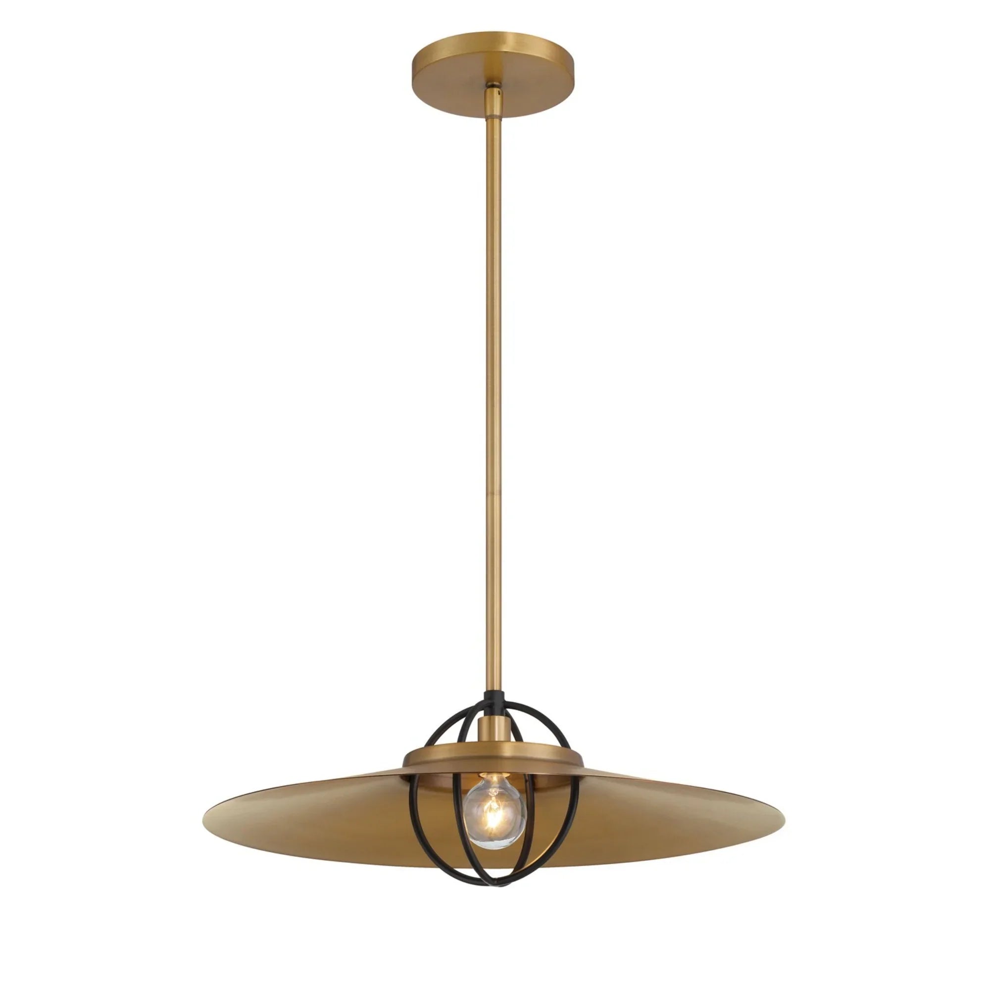 Newburie 17" Pendant, Legacy Brass & Dark Matte Black Finish - Bees Lighting
