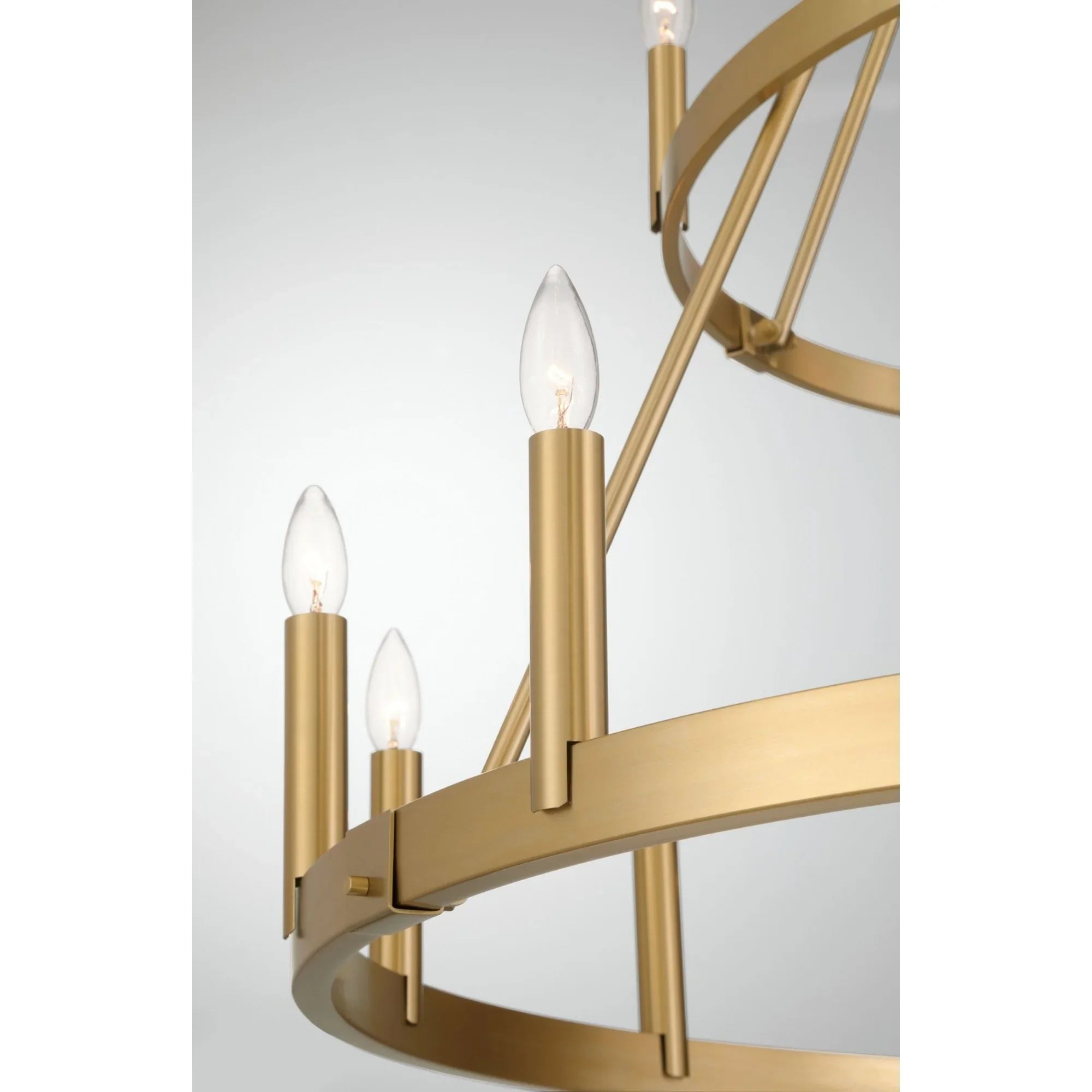 Dutton 44" 18-Light 2-Tier Chandelier, Signature Brass Finish - Bees Lighting