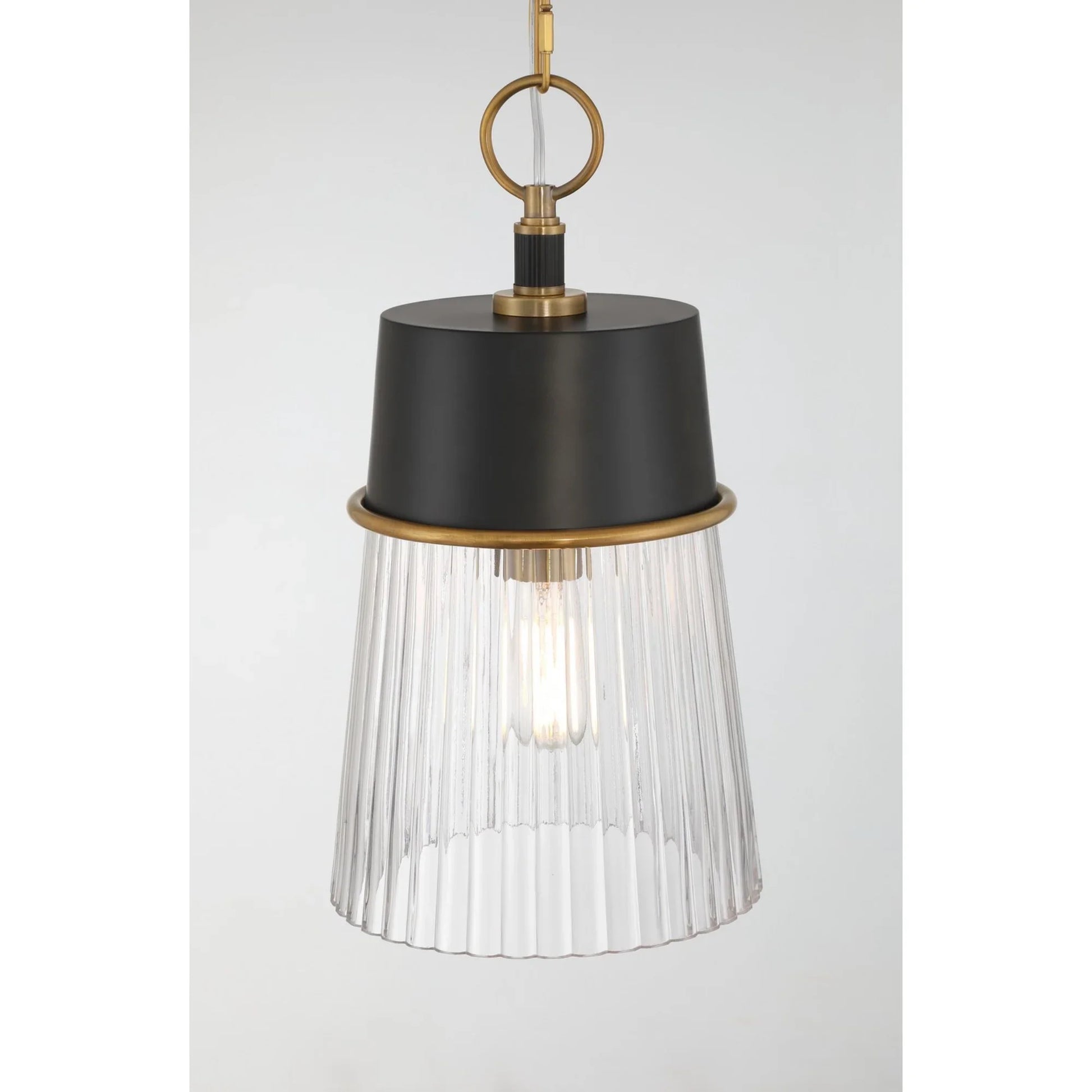 Stamford 9" Pendant, Legacy Brass & Dark Matte Black Finish - Bees Lighting
