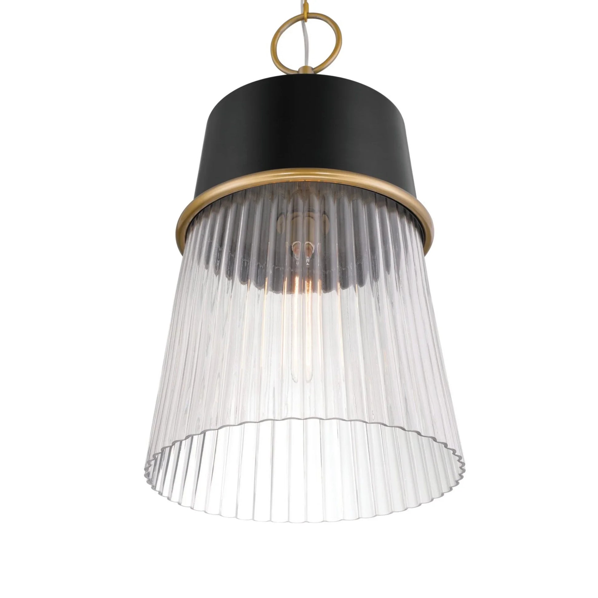 Stamford 13" Pendant, Legacy Brass & Dark Matte Black Finish - Bees Lighting