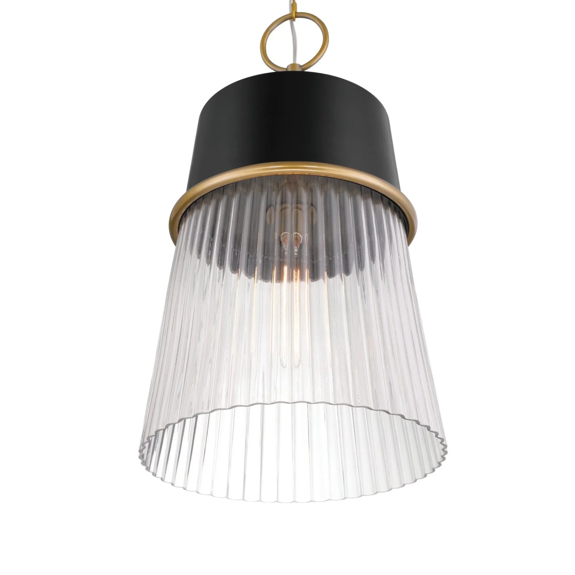 Stamford 13" Pendant, Legacy Brass & Dark Matte Black Finish - Bees Lighting