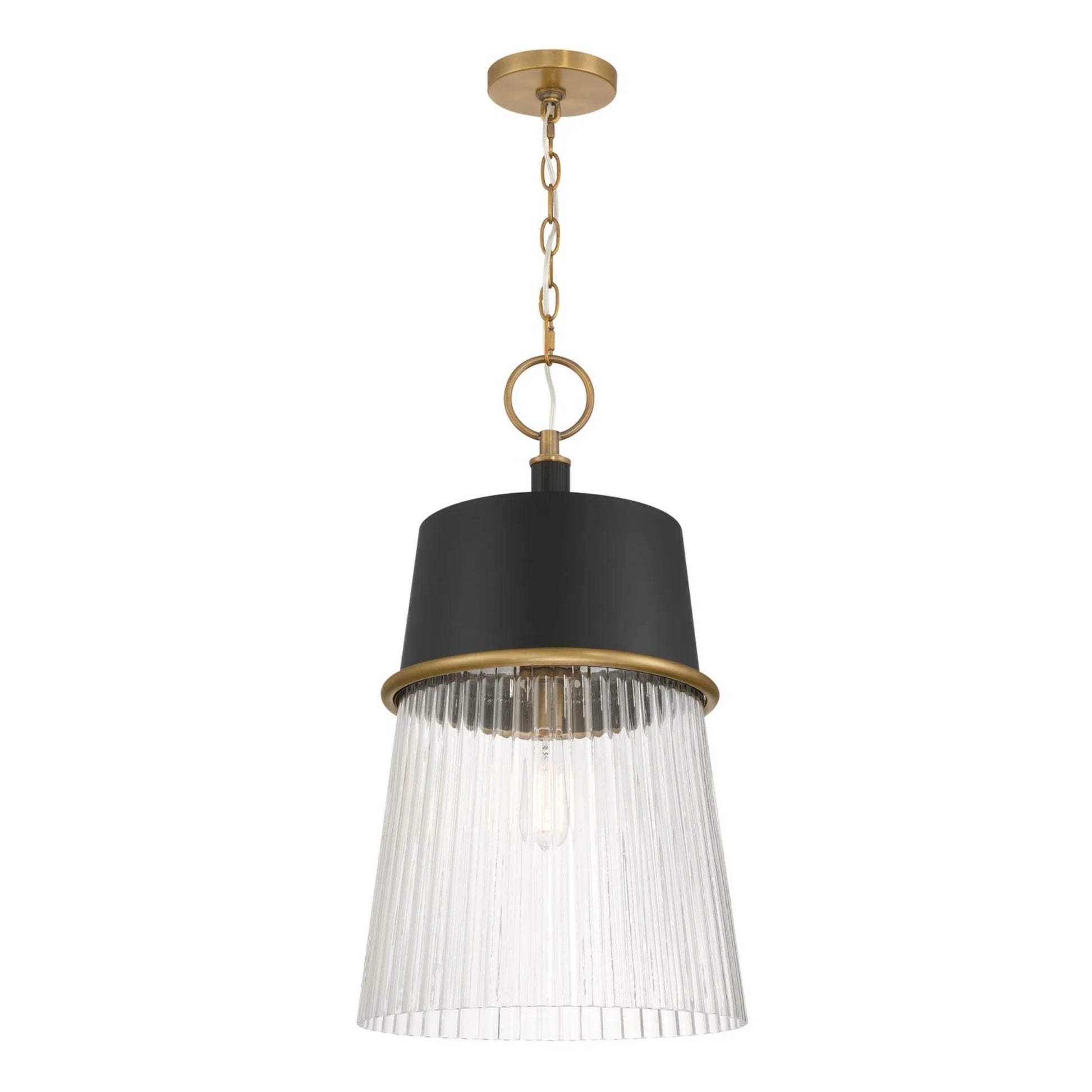 Stamford 15" Pendant, Legacy Brass & Dark Matte Black Finish - Bees Lighting