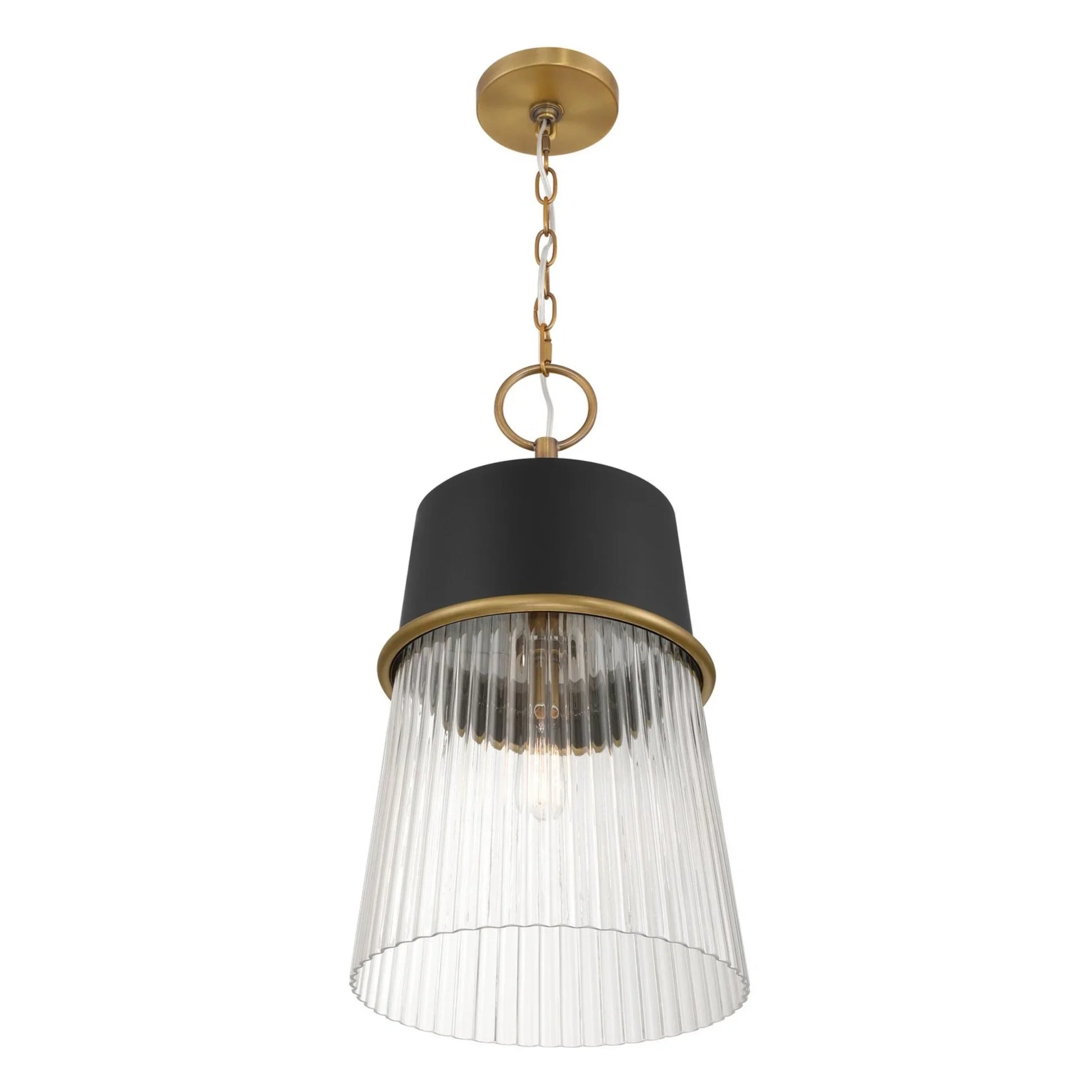 Stamford 15" Pendant, Legacy Brass & Dark Matte Black Finish - Bees Lighting
