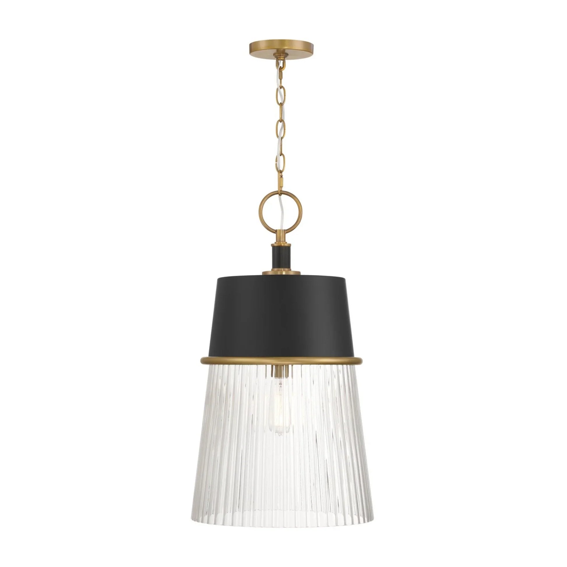 Stamford 15" Pendant, Legacy Brass & Dark Matte Black Finish - Bees Lighting