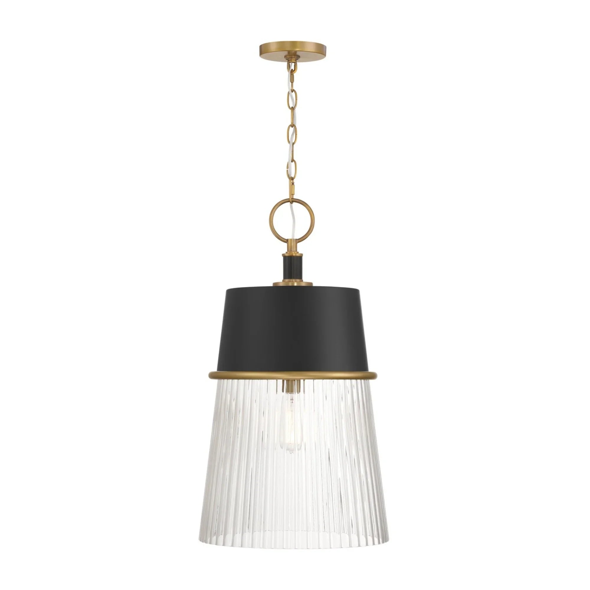 Stamford 15" Pendant, Legacy Brass & Dark Matte Black Finish - Bees Lighting