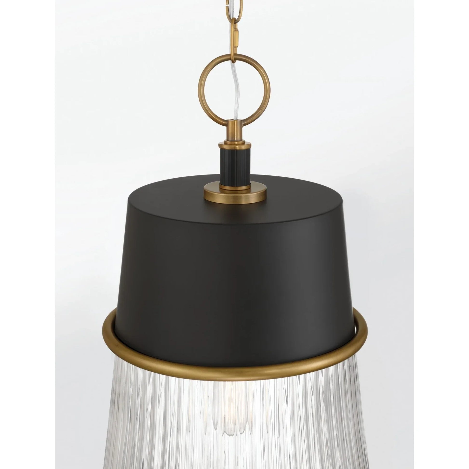 Stamford 15" Pendant, Legacy Brass & Dark Matte Black Finish - Bees Lighting