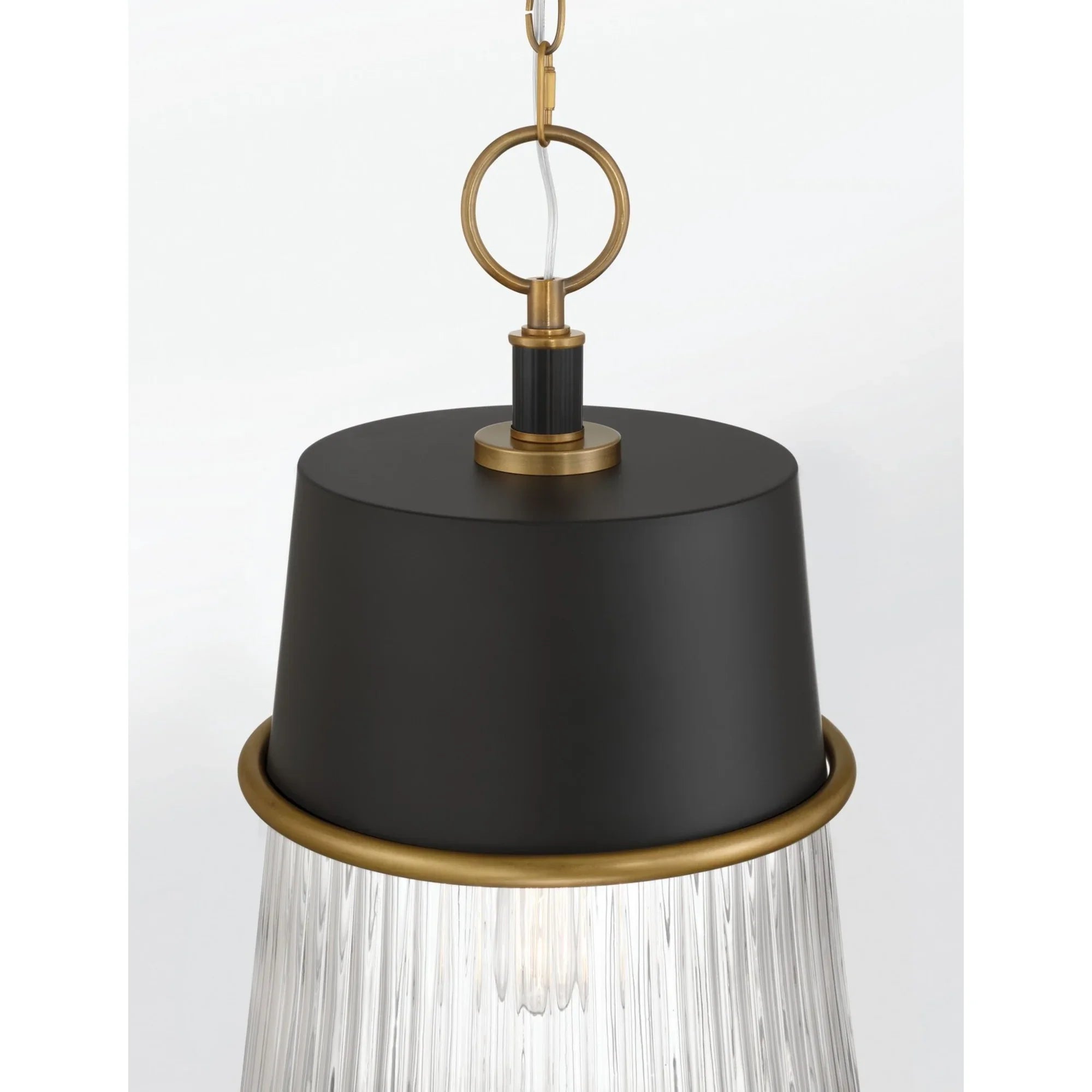 Stamford 15" Pendant, Legacy Brass & Dark Matte Black Finish - Bees Lighting
