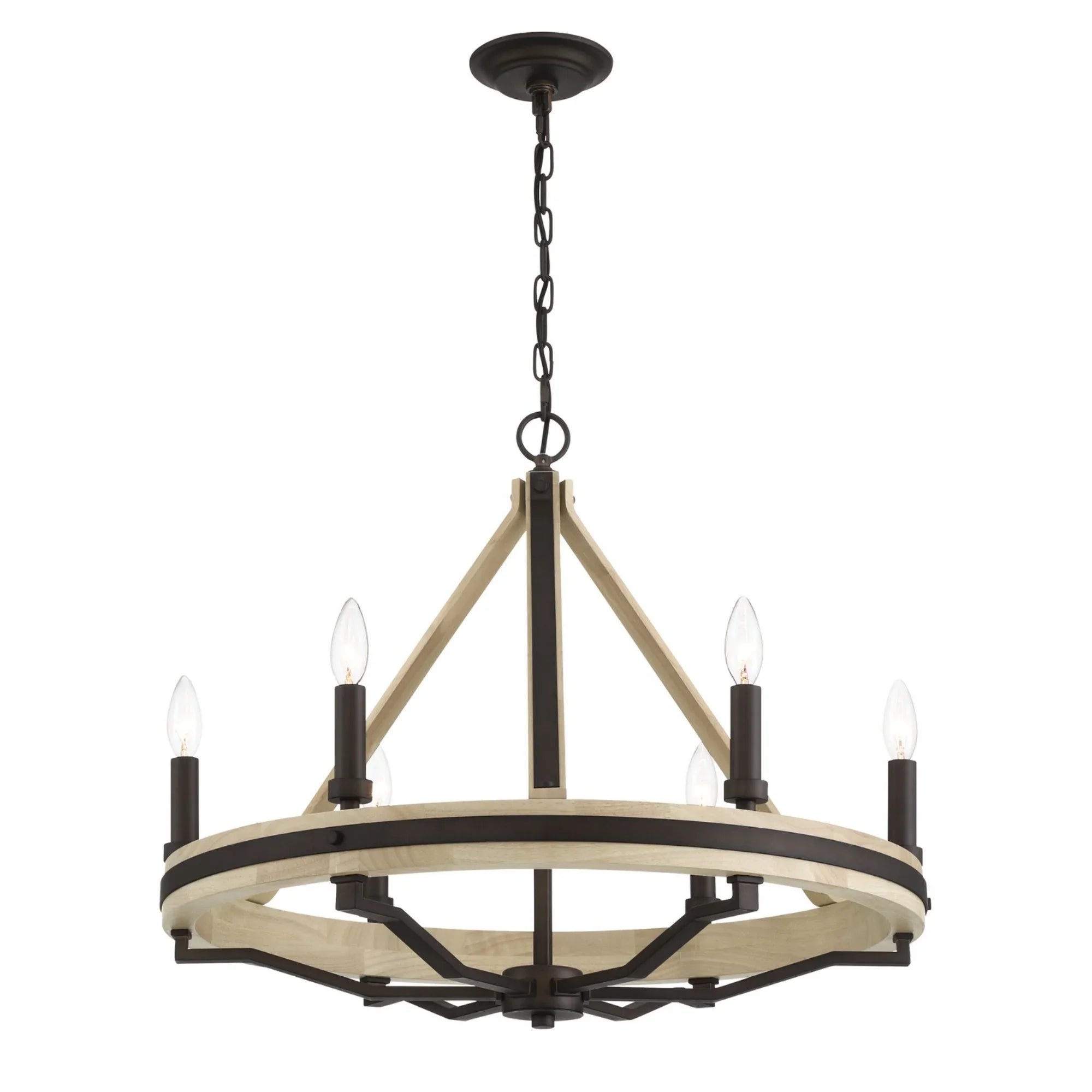 Sonoma 26" 6-Light Chandelier, Dark Bronze Finish - Bees Lighting