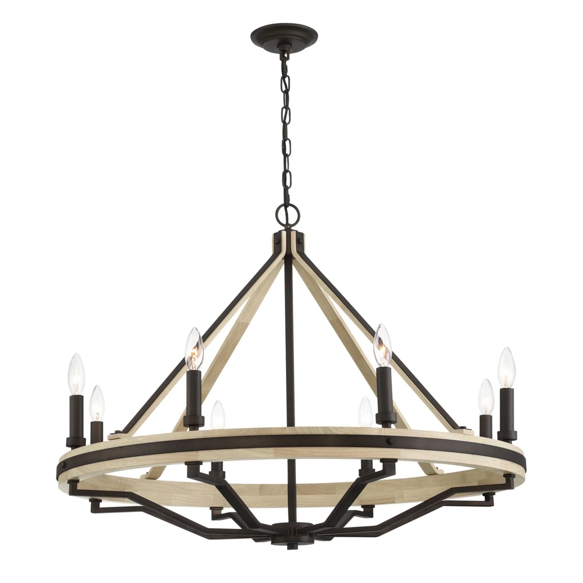 Sonoma 34" 8-Light Chandelier, Dark Bronze Finish - Bees Lighting