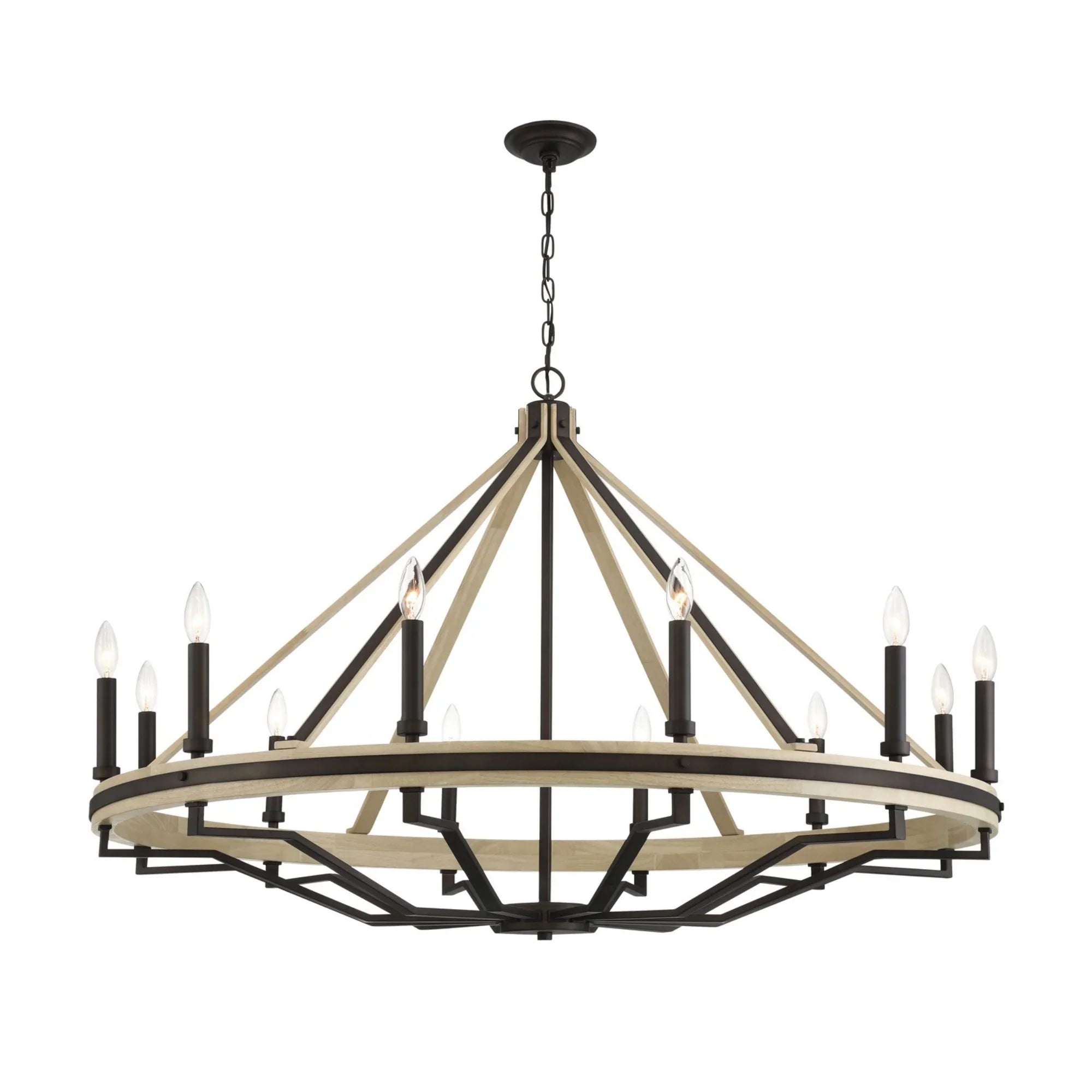 Sonoma 48" 12-Light Chandelier, Dark Bronze Finish - Bees Lighting