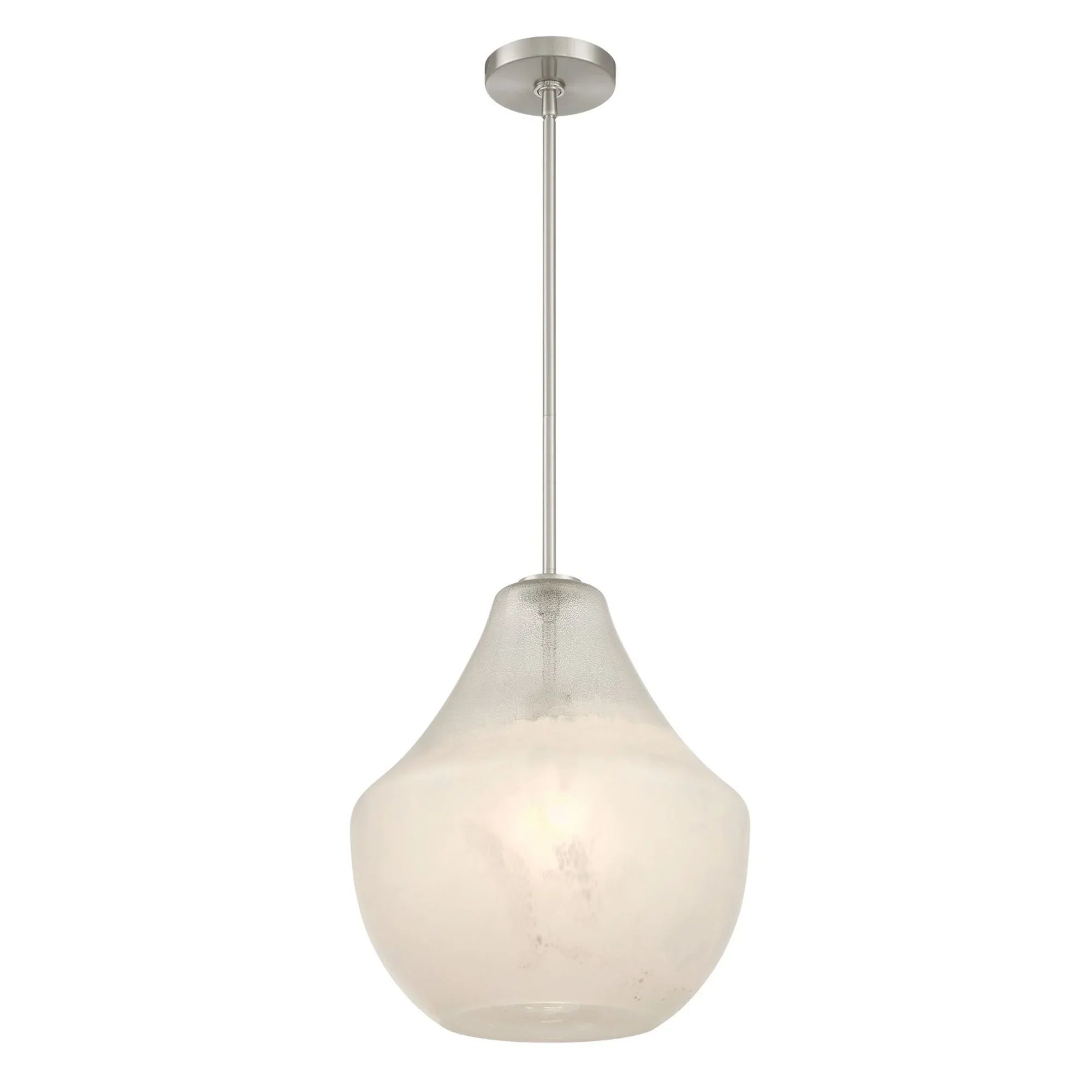 Pacific 17" Pendant, Brushed Nickel Finish with Misty White Glass - Bees Lighting