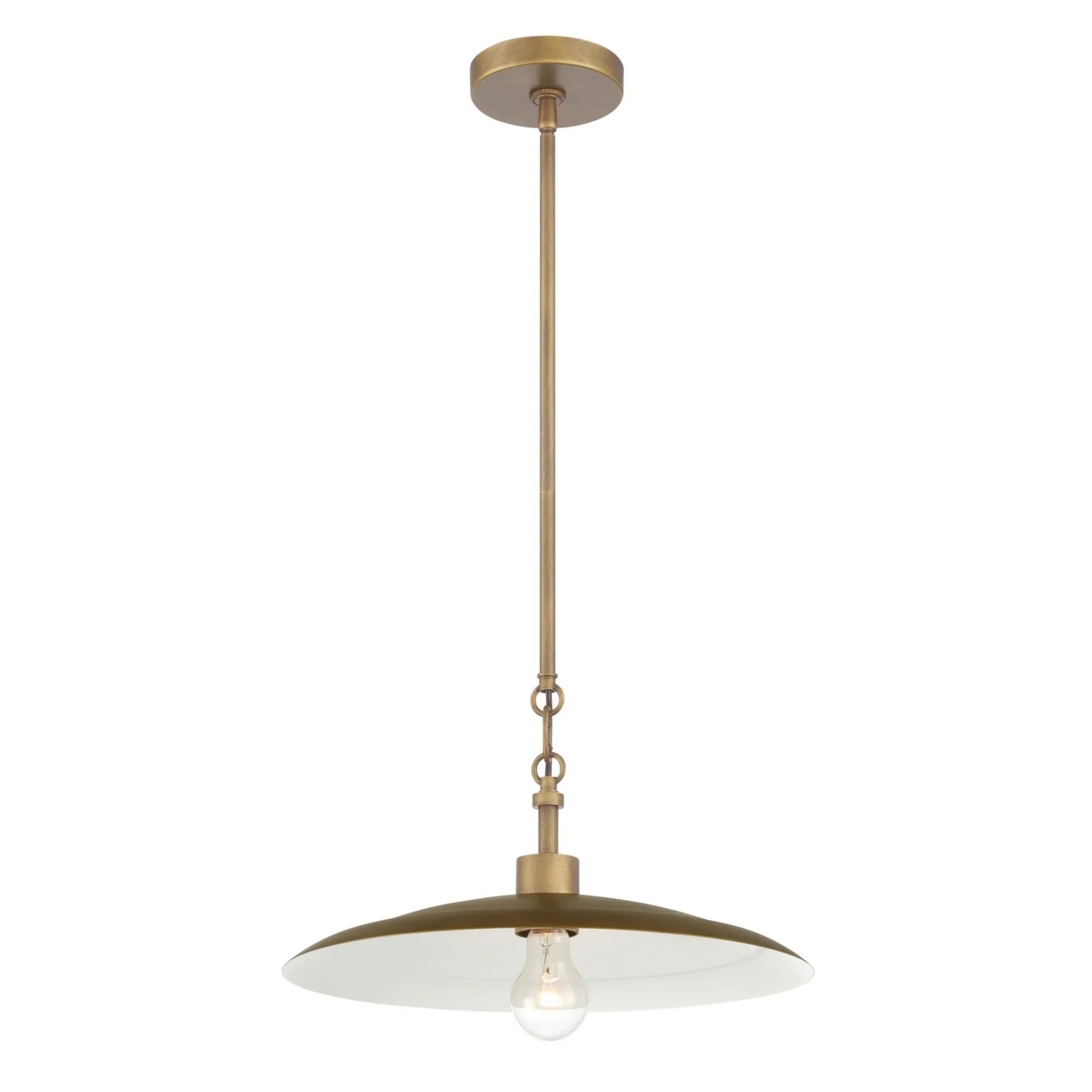 York 16" Pendant, Natural Brass Finish - Bees Lighting