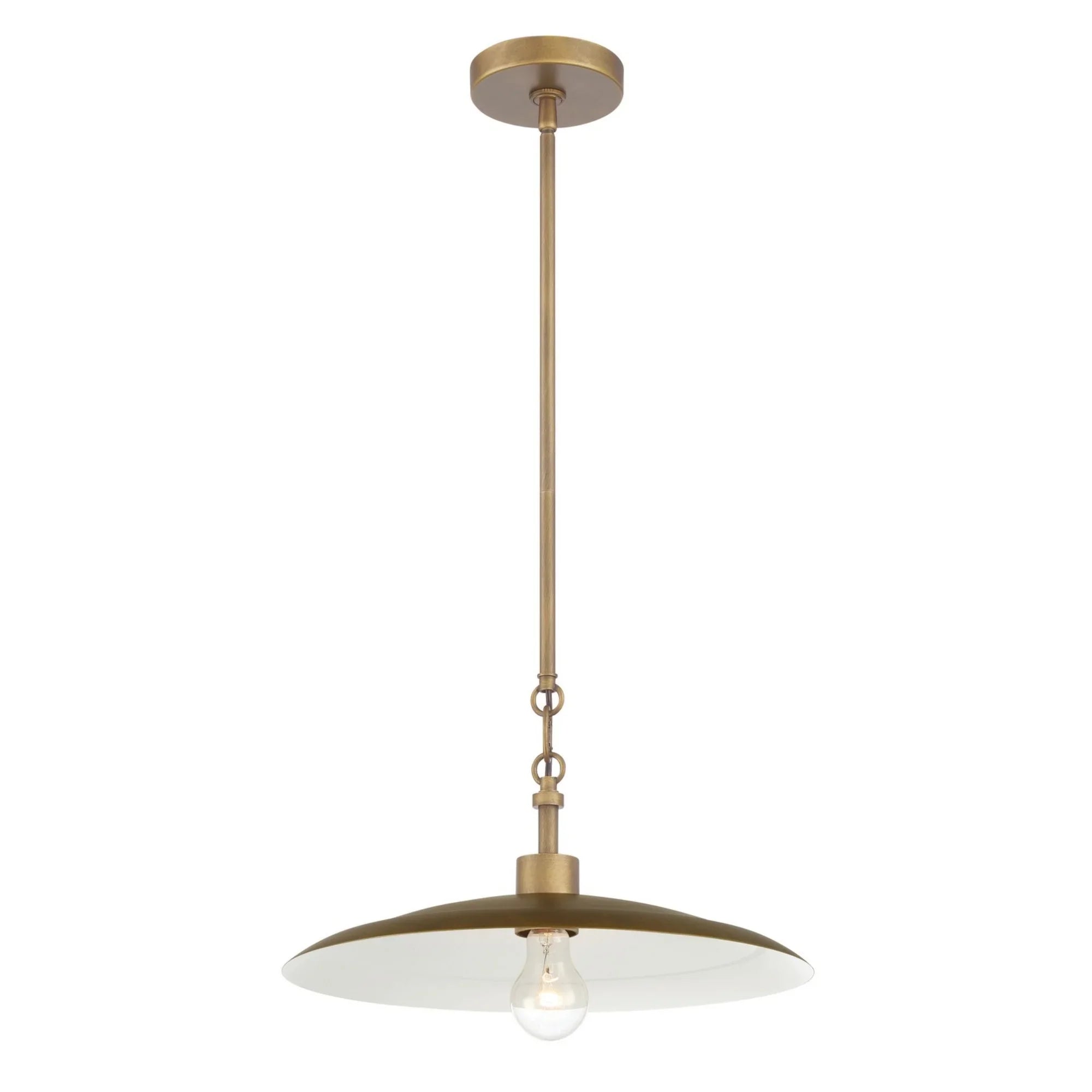 York 16" Pendant, Natural Brass Finish - Bees Lighting