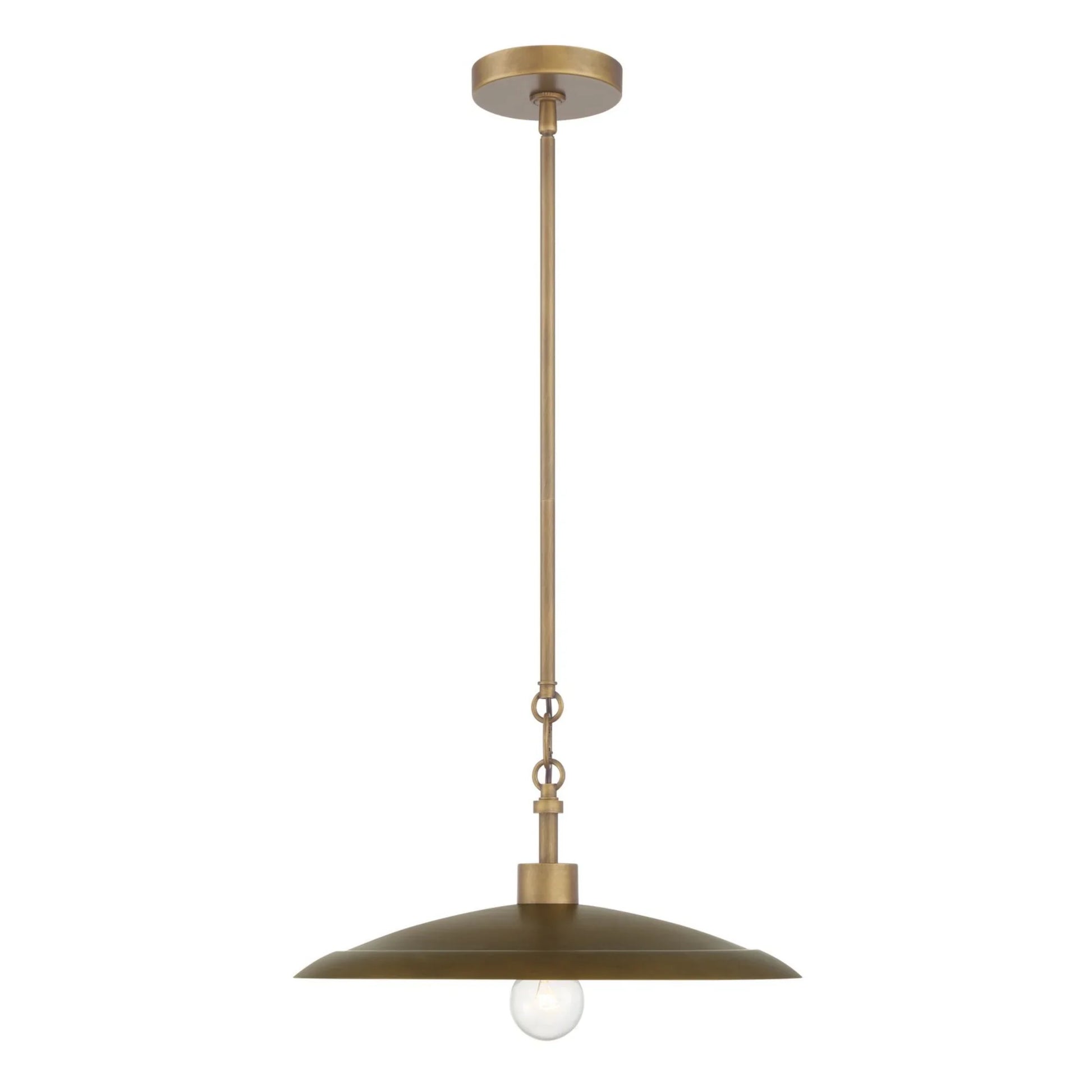 York 16" Pendant, Natural Brass Finish - Bees Lighting