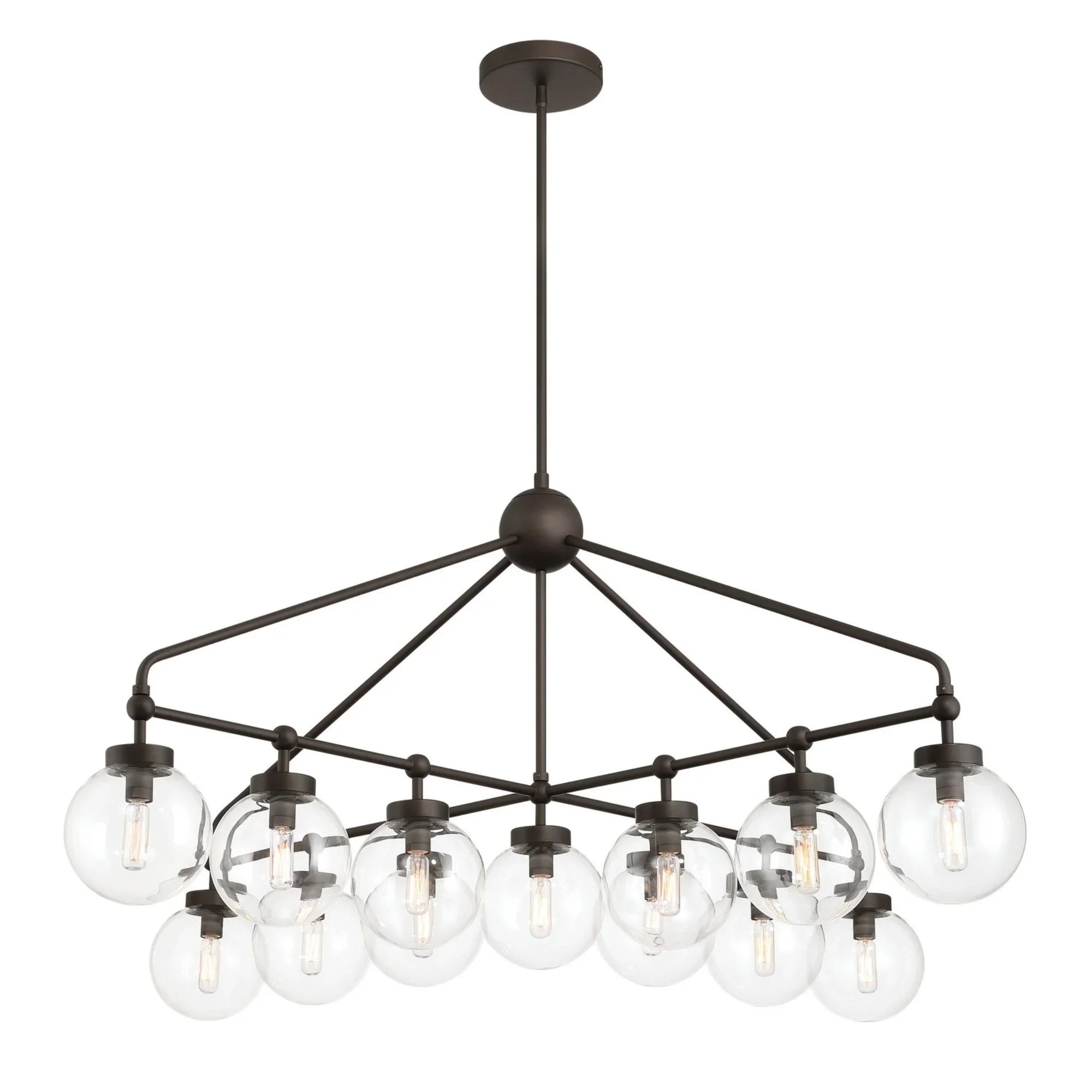 Stella 52" 13-Light Chandelier, Dark Bronze Finish - Bees Lighting