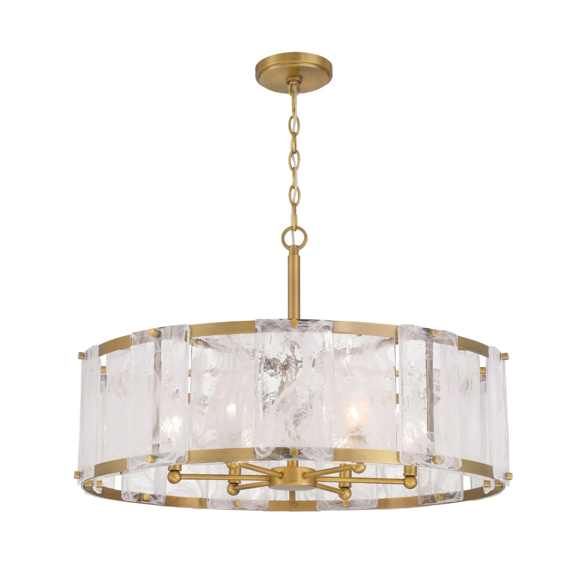 Veil 28" 6-Light Pendant, Legacy Brass Finish - Bees Lighting